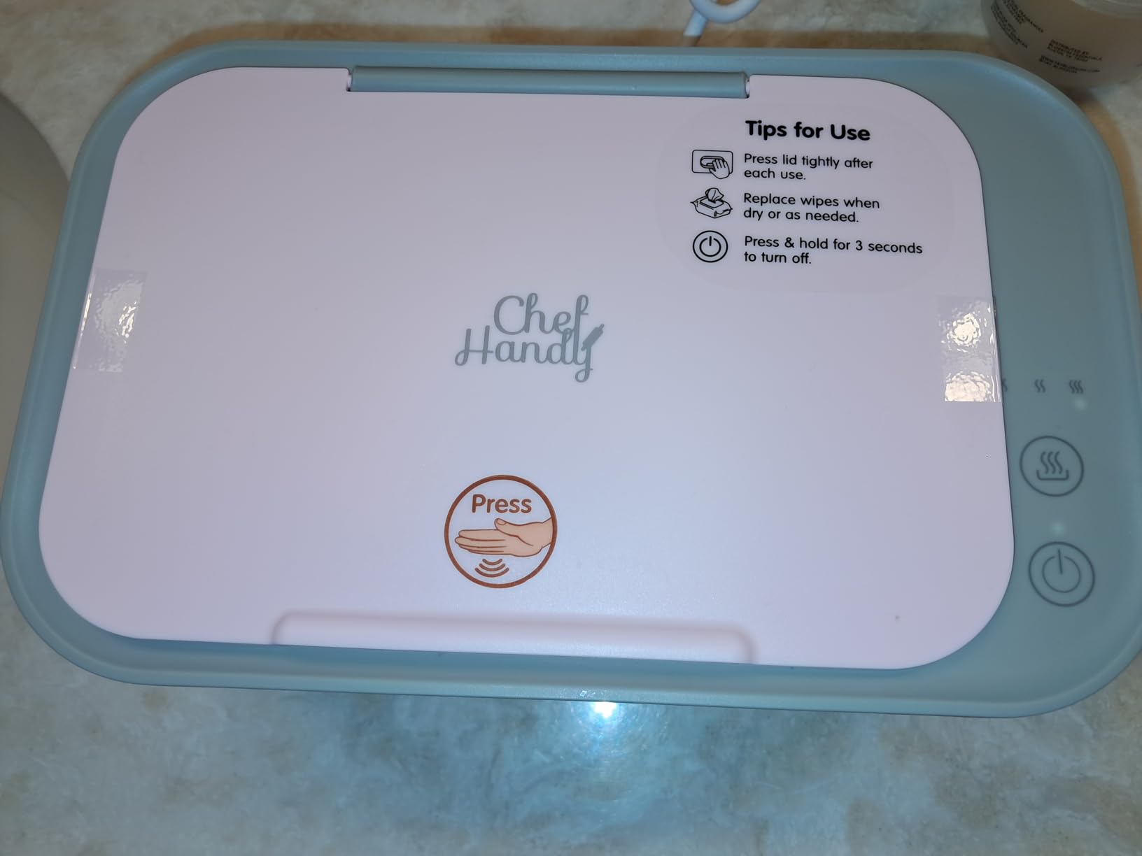 Chefhandy Baby Wipe Warmer, 3-Level Temperature Control, Silent & Even Heating, Large Capacity Wipes Dispenser for Babies & Adults, White customer photo 1