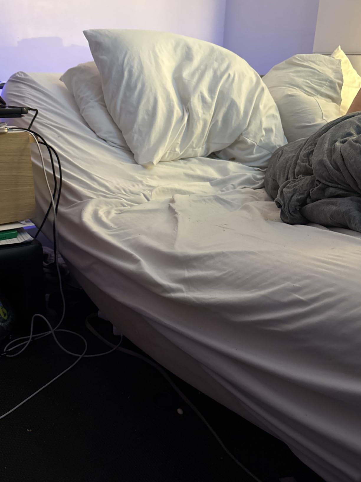 Classic Brands Upholstered Adjustable Bed Base 2.0 with Upgraded Motors, Massage, Wireless Remote, USB Port - Ergonomic Head and Foot Inclines, Twin XL customer photo 2