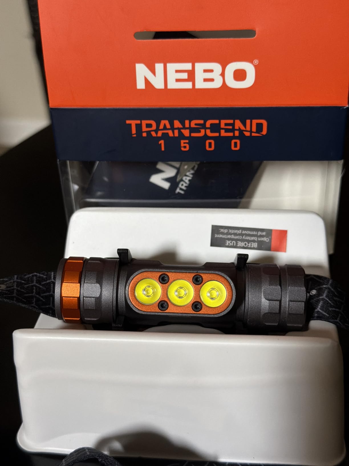 NEBO Transcend 1500 Rechargeable Headlamp | 1,500 Lumens, 5 Light Modes, Detachable Magnetic Work Lamp, Waterproof, Bright LED Head Light for Hiking & Camping, Includes USB Charging Cable customer photo 2