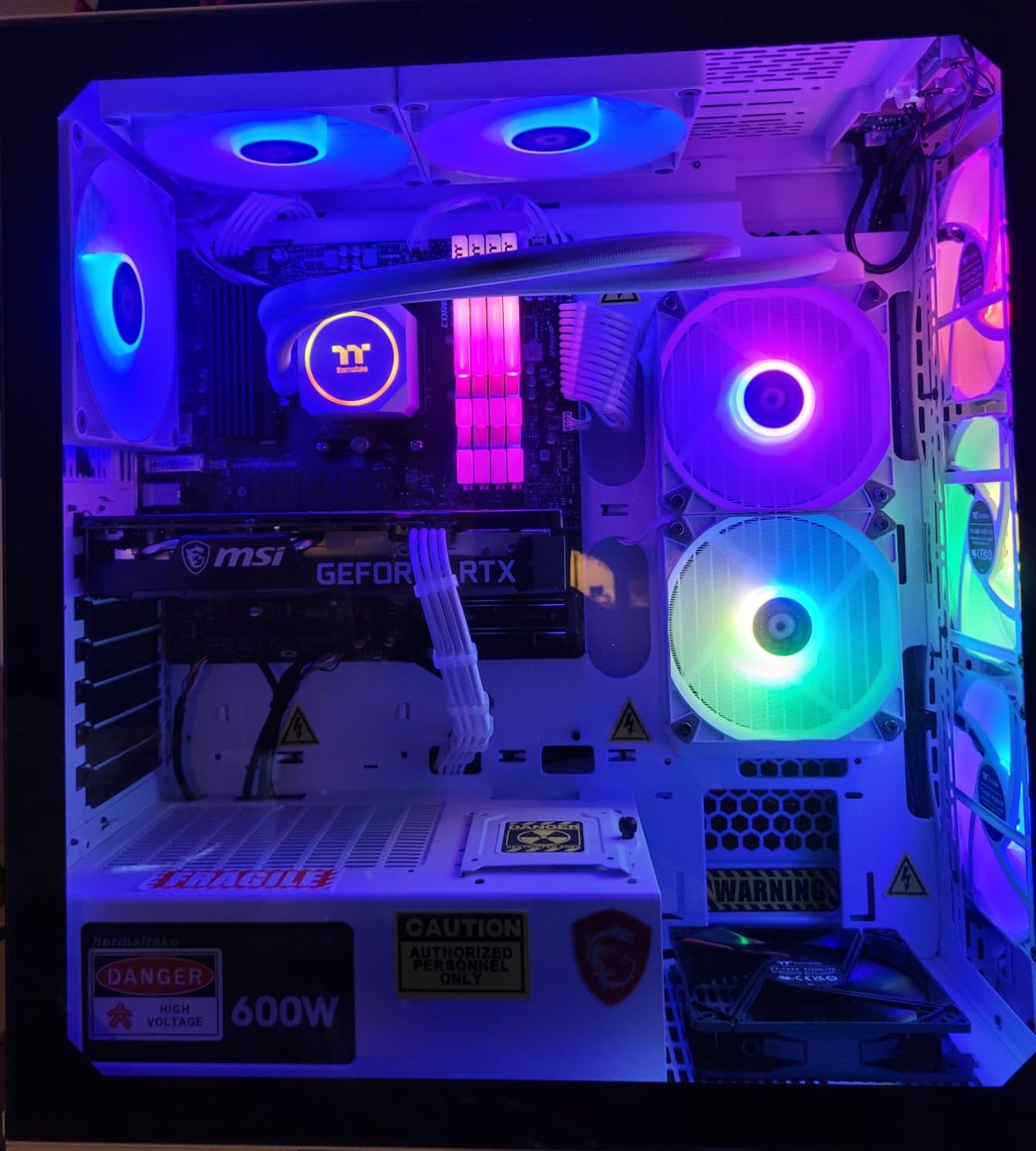 Thermaltake Glacier 360 Liquid-Cooled PC (AMD Ryzen 5 5600X, RTX 3060, 16GB 3600Mhz DDR4 ToughRAM RGB Memory, 1TB NVMe M.2, WiFi, Win 10 Home) Gaming Desktop Computer S3WT-B550-G36-LCS,White customer photo 1
