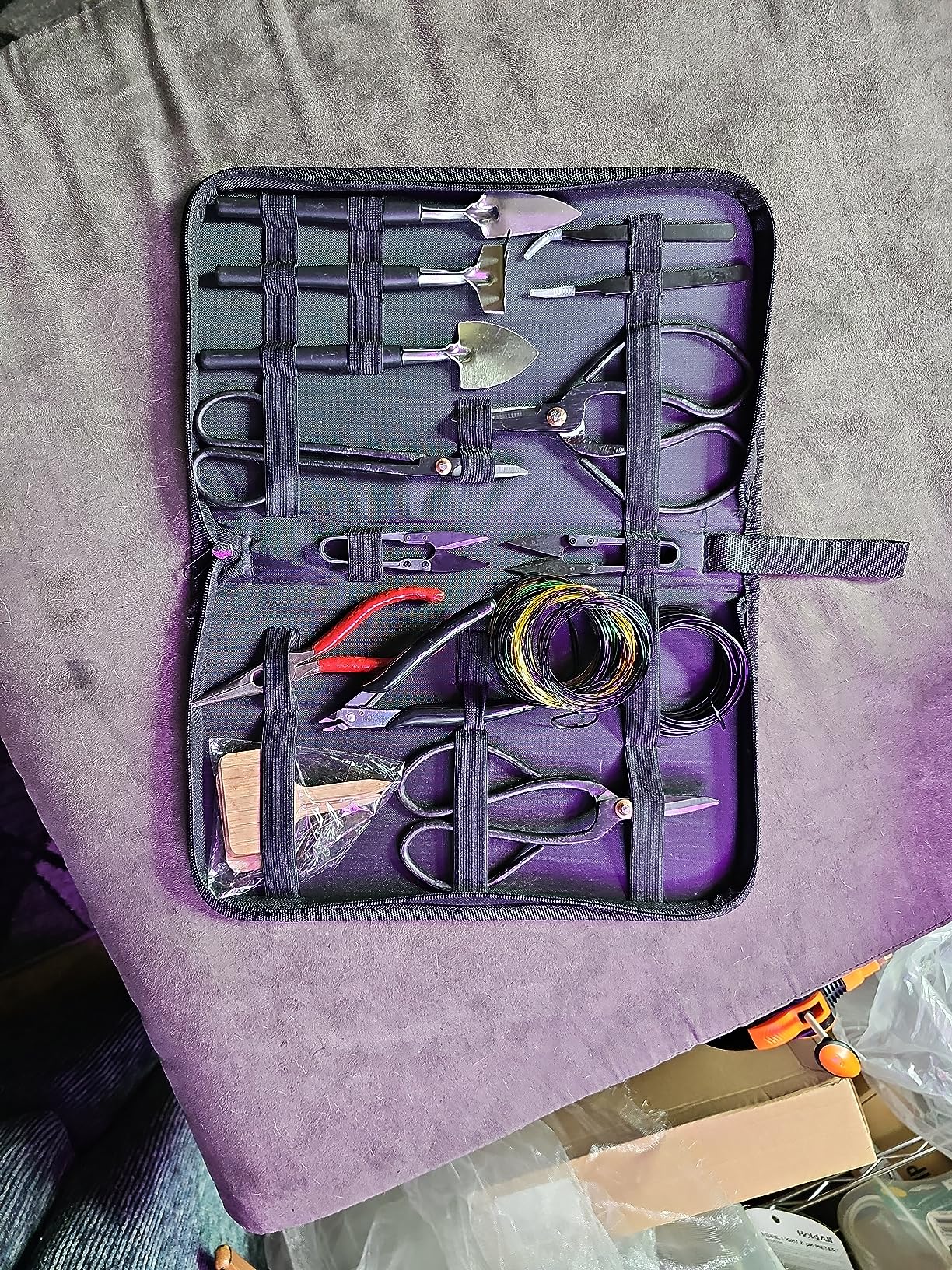 Bonsai Tree Tools Kit, 22 PCs Bonsai Tools Set High Carbon Steel Trimming Tools Set Include Pruning Shears, Cutters, Training Wires, Bonsai Grooming Care Kit for Beginner Gardening Gifts customer photo 1