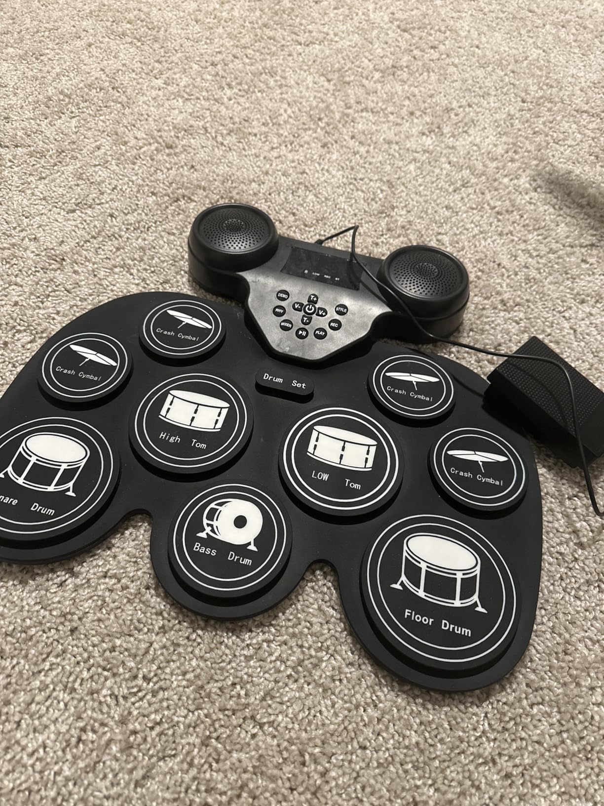 Electronic Drum Set with 7-Color LED Light Show on Strike, 9-Pad Electric Drums Set Bluetooth MIDI Support customer photo 1