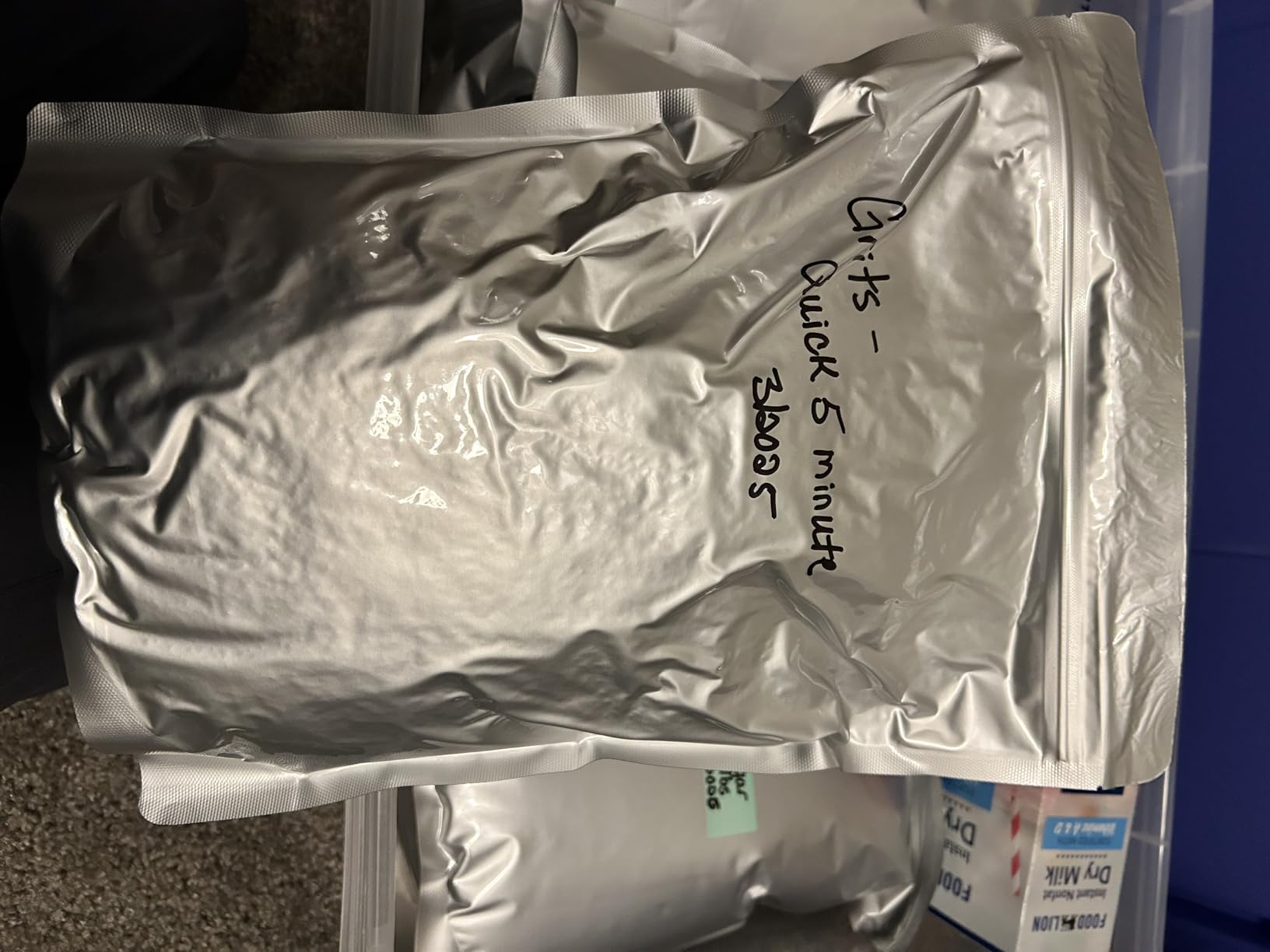 100pcs Mylar Bags for Food Storage with 150 Oxygen Absorbers & Labels, 10 Mil Thick 3 Sizes (1 Gallon, 1 Quart, 1/2 Pint) - Stand-Up, Resealable & Heat Sealable for Long Term Food Storage customer photo 2