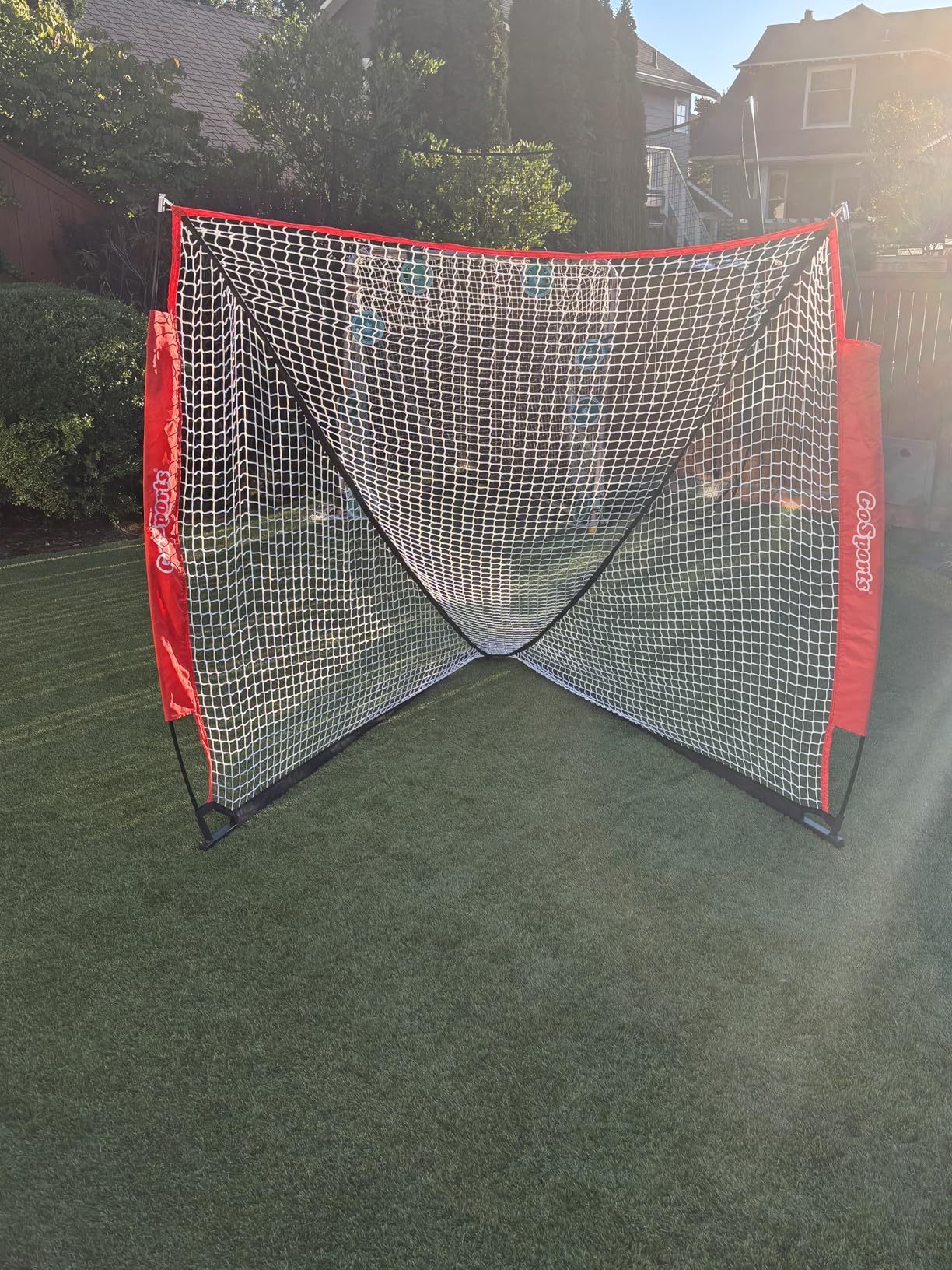 GoSports Regulation 6 ft x 6 ft Lacrosse Net - Steel Frame or Bow Style Frame - The Only Truly Portable Lacrosse Goal, Backyard Setup in Minutes customer photo 1