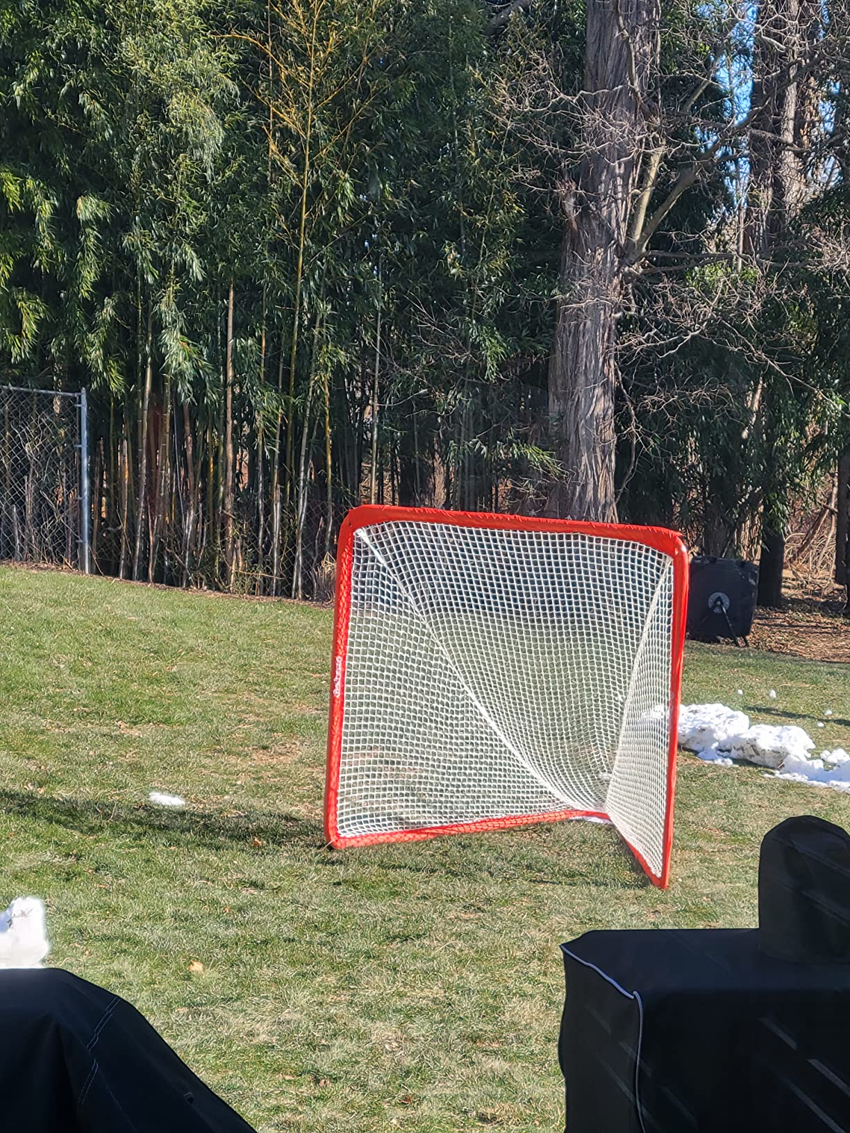 GoSports Regulation 6 ft x 6 ft Lacrosse Net - Steel Frame or Bow Style Frame - The Only Truly Portable Lacrosse Goal, Backyard Setup in Minutes customer photo 2