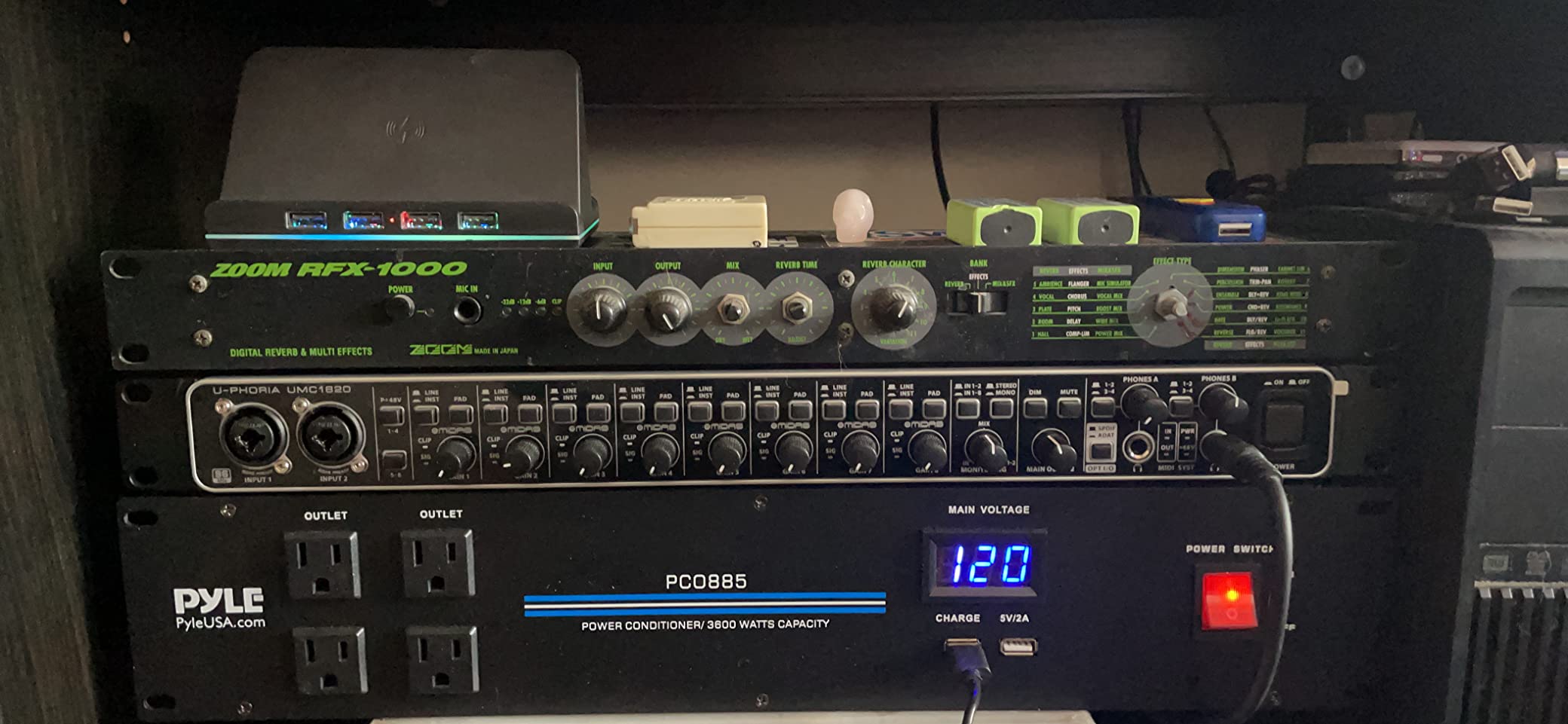 PylePro PDU Power Strip Surge Protector - 3600 Watt 15 Amp 20 Outlet Heavy Duty Electric Extension Cord - 2U Rack Mount Power Conditioner w/ AC Filter - PCO885 customer photo 2