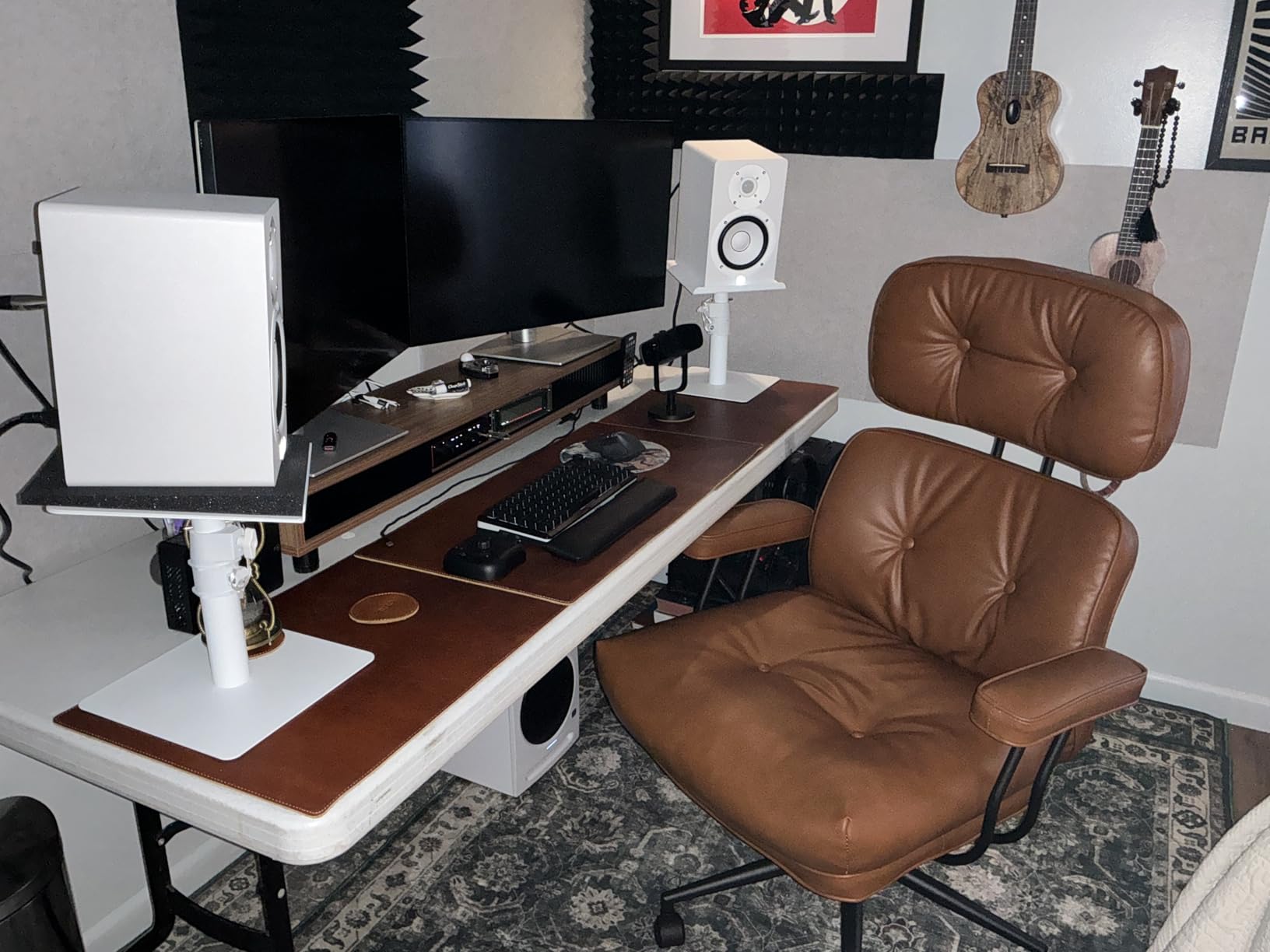 ELIZO Leather Desk Pad Real Leather Desk Mat Thick (3mm) Double Layer (31x15.6) Cover Blotter Desk Protector Large Computer Mat for Keyboard Mouse Pad Table Laptop Mat Office Desktop Accessories customer photo 1