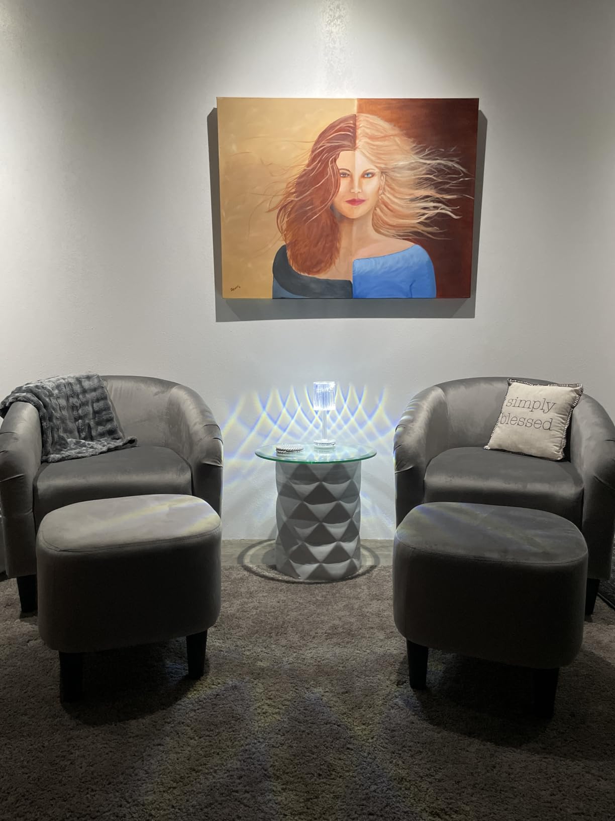 Yaheetech Barrel Chairs, Furry Accent Chairs with Soft Padded Armrest for Living Room Bedroom Waiting Room Office, Set of 2, Ivory customer photo 2