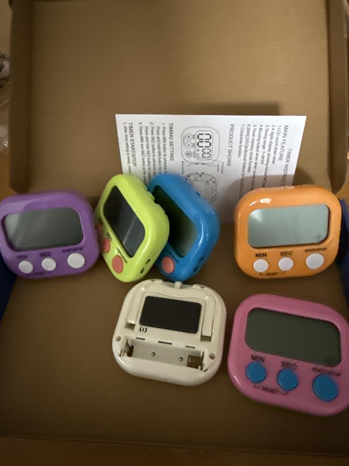 6 Pack Multi-Function Electronic Timer - Magnetic Digital Timers Big LCD Display The Loud/Silent Switch Countdown Timer Extensively Use in Break Time, Cooking,Gym, Meeting, Classroom customer photo 2