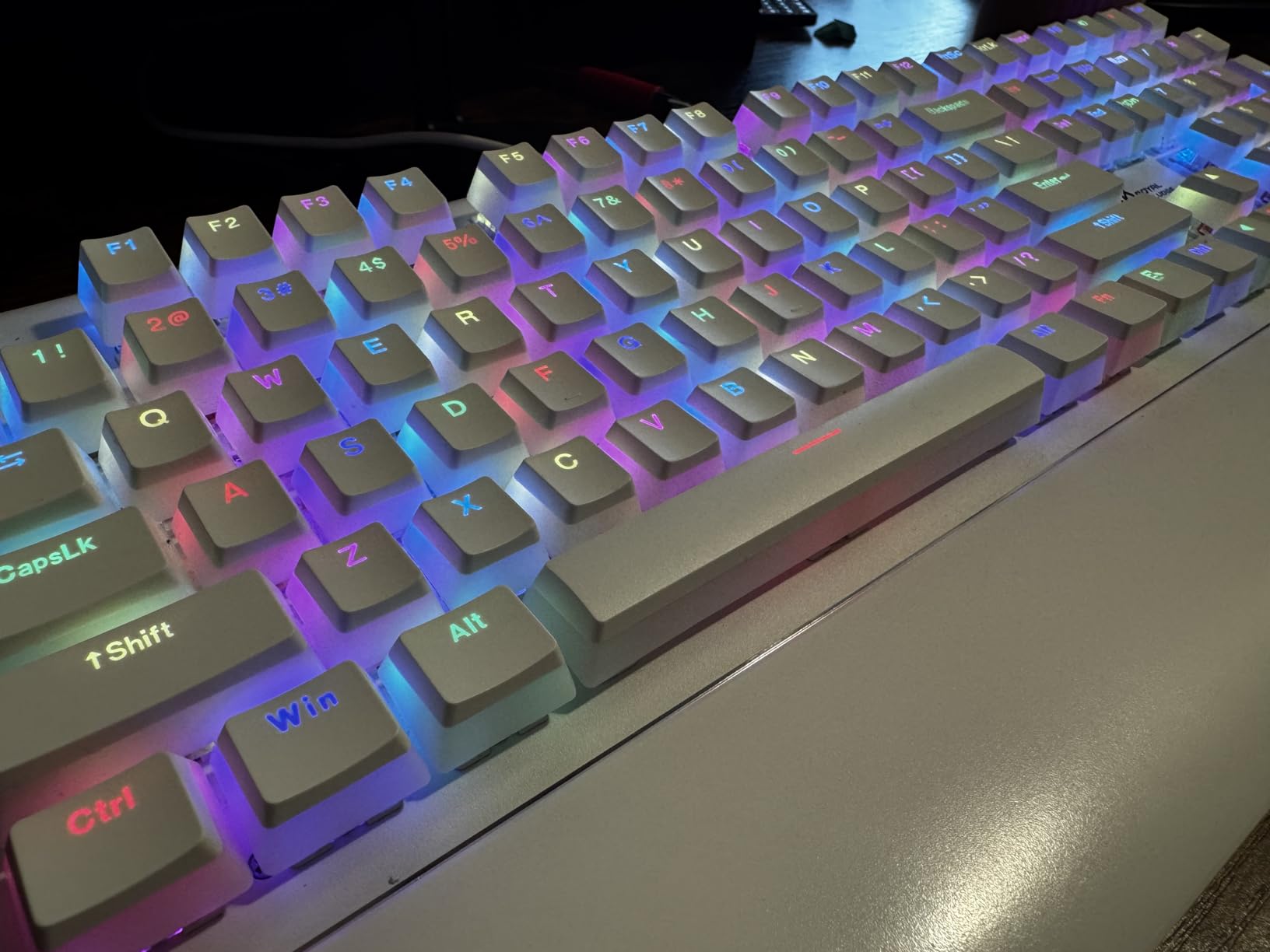 Womier Pudding Keycaps, PBT Shine Through Keycaps 165 Keys Set Custom Key caps Set OEM Profile, Universal Compatiability for 100%, 75%, 65%, 60% Keyboard-Black customer photo 1