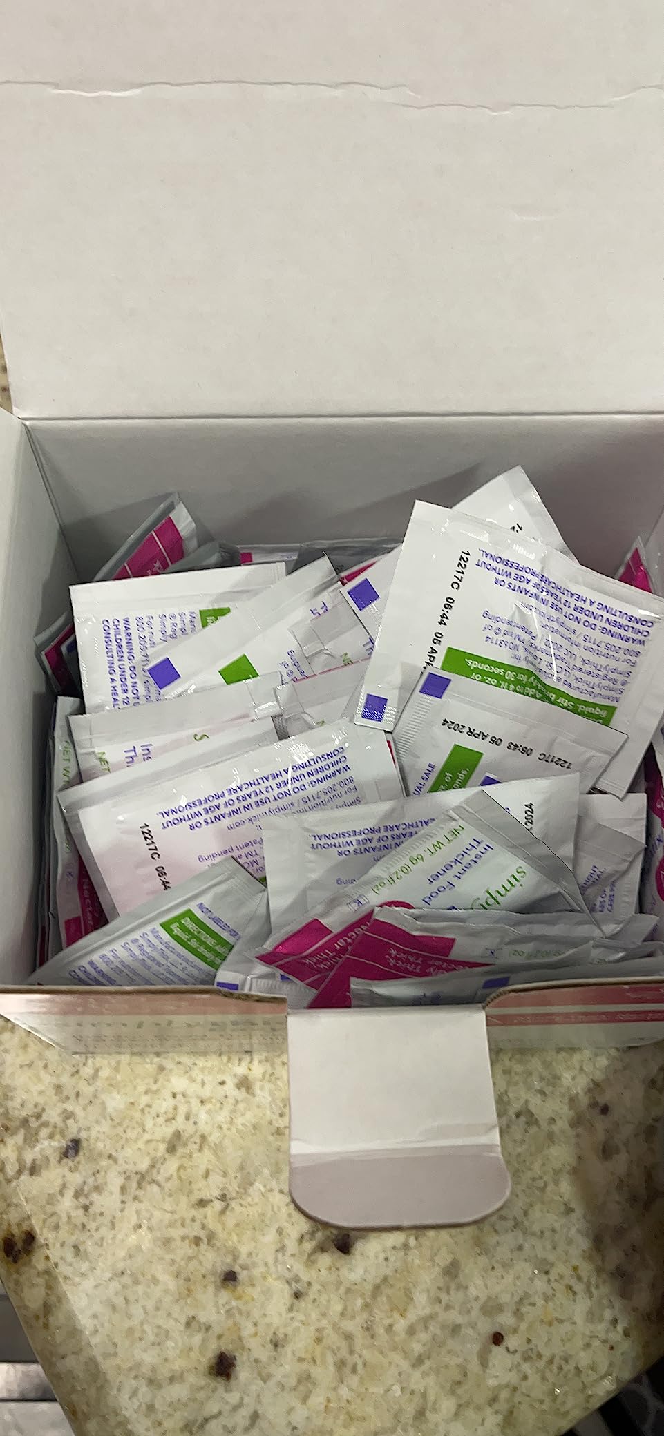 SimplyThick EasyMix | 80 Count of 6g Individual Packets | Gel Thickener for those with Dysphagia & Swallowing Disorders | Creates An IDDSI Level 2 - Mildly Thick (Nectar Consistency) customer photo 1