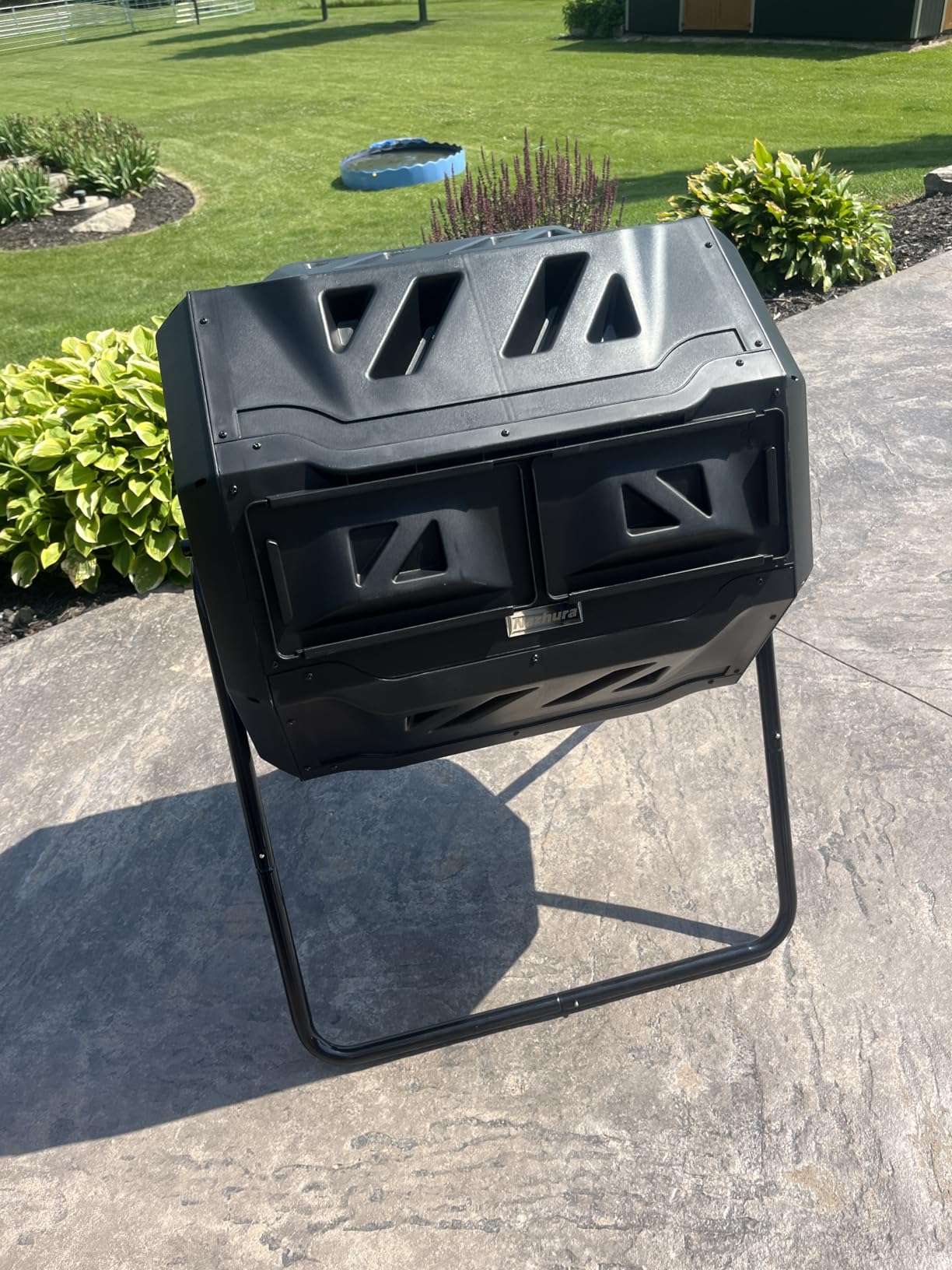 Compost Tumbler Bin Composter Dual Chamber 43 Gallon (Bundled with Pearson's Gardening Gloves) customer photo 2