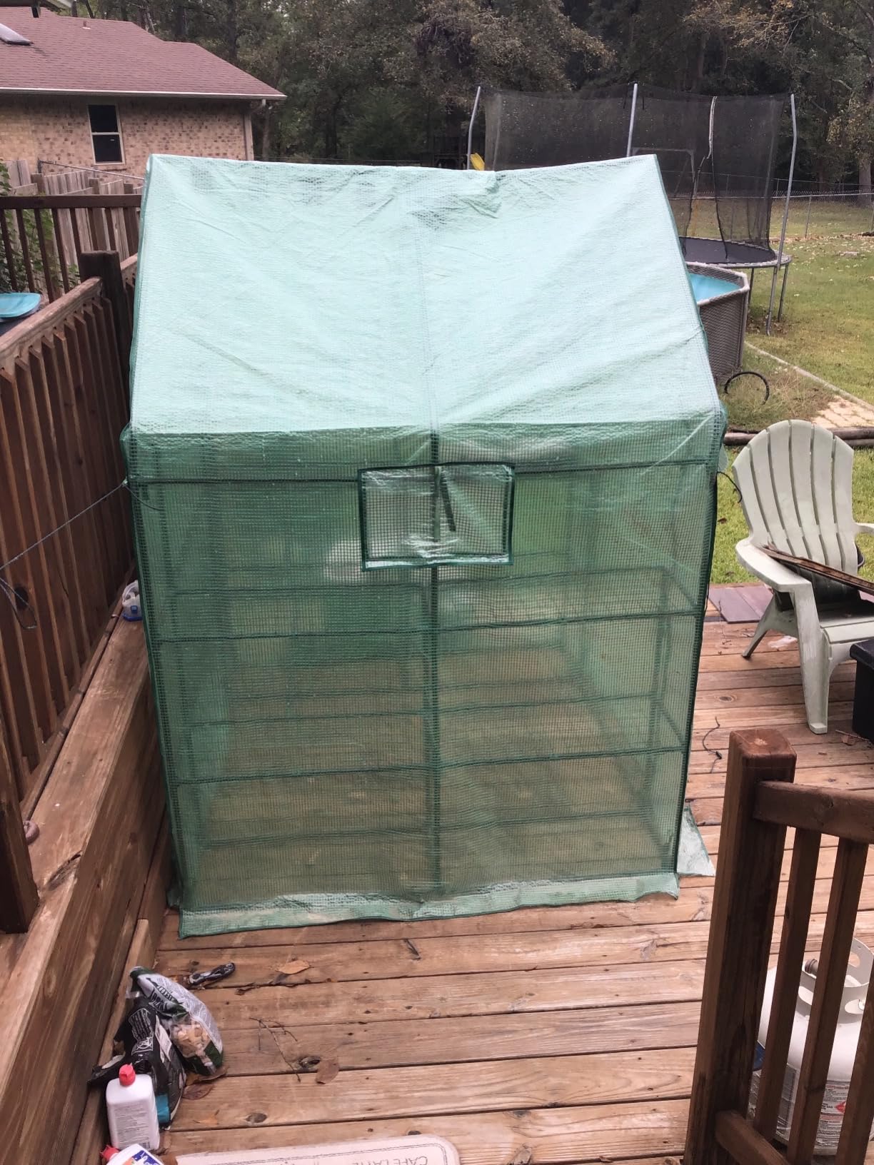 SUNGIFT Walk-in Greenhouse for Outdoors, 57x61x80 Inch Large Greenhouse, 3 Tiers 10 Shelves Mini Green House Kit with Observation Windows Roll-up Door Zipper, Plant Garden Hot House for Herbs, Flowers customer photo 1