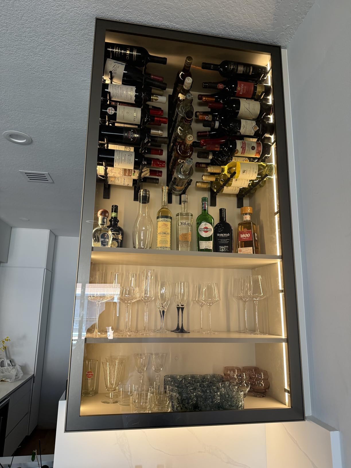 Ultra Wine Racks Wall Mounted Label-Out Wine Racks (4 Foot 1 Deep, Matte Black, 12 Wine Bottles) - Modern Metal Wine Storage, Modular Design for Home Bar, Kitchen, Dining Rooms, & Wine Cellars customer photo 1