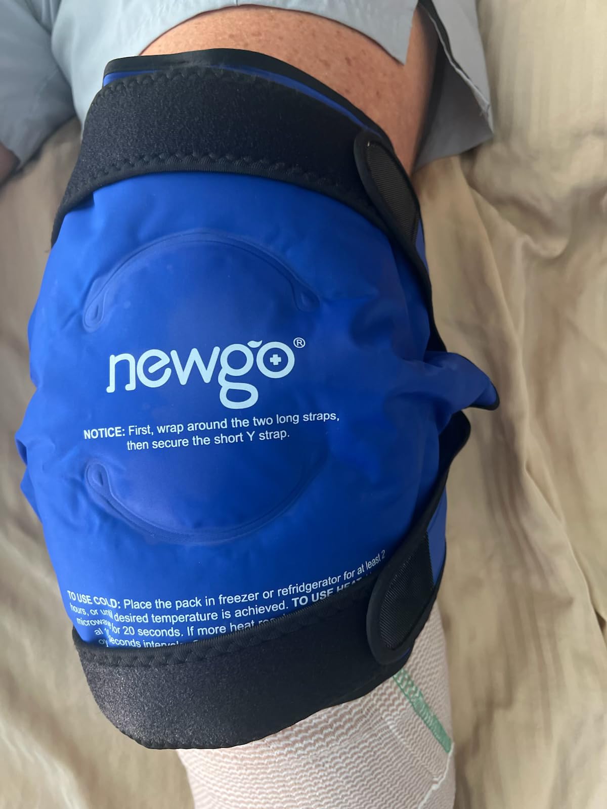 NEWGO Knee Ice Pack Wrap, Ice Pack for Knees Cold Compression Therapy for Knee Replacement Surgery, Arthritis Pain, ACL, Swelling, Sports Injuries (21.7