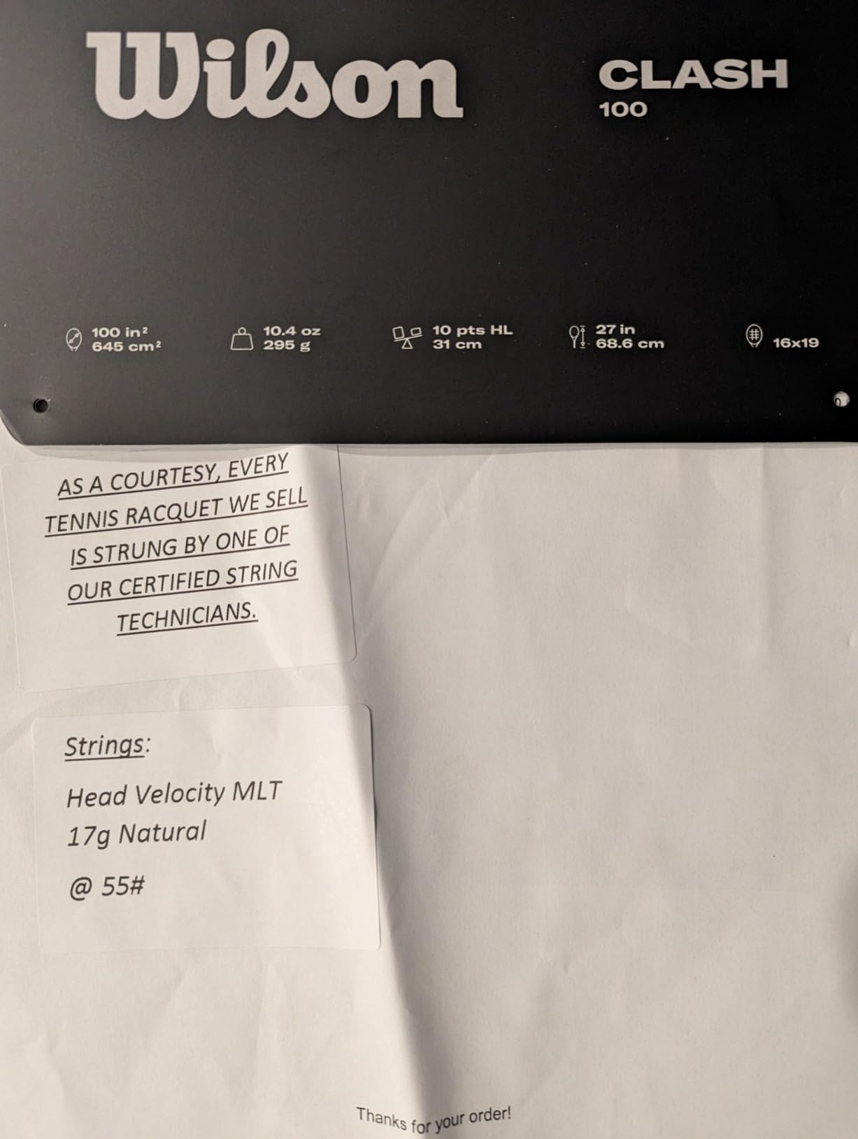 Wilson Clash 100 V2 Unstrung Performance Tennis Racket customer photo 2