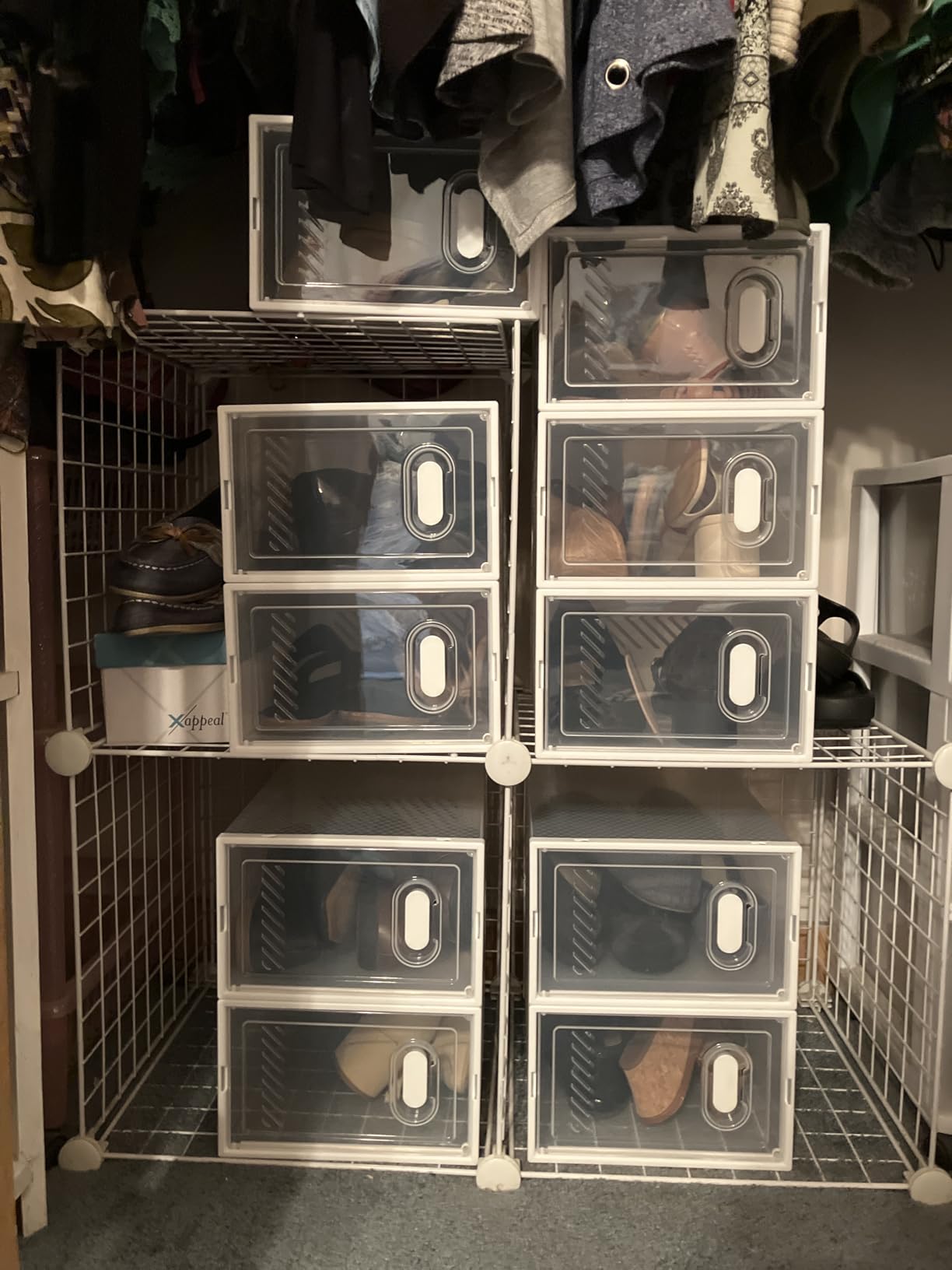 Shoe Storage, 12 Pack Shoe Organizer for Closet, Shoe Boxes Clear Plastic Stackable Shoe Containers with Lids for Size 10 customer photo 2