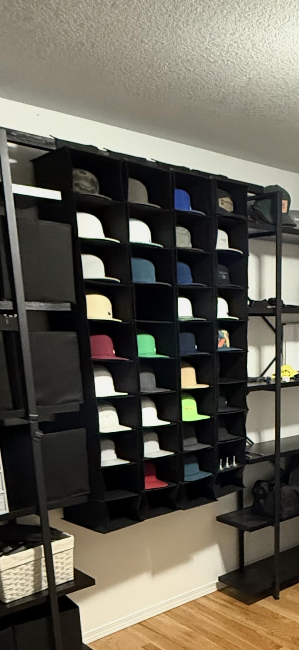 VAESIDA Hat Rack for Closet, 10 Shelf Hanging Hat Organizer for Baseball Caps Storage, Hat Holder Organizer for Hat Display, Best Space Saving Hat Racks for Baseball Cap Organizer, Black customer photo 1