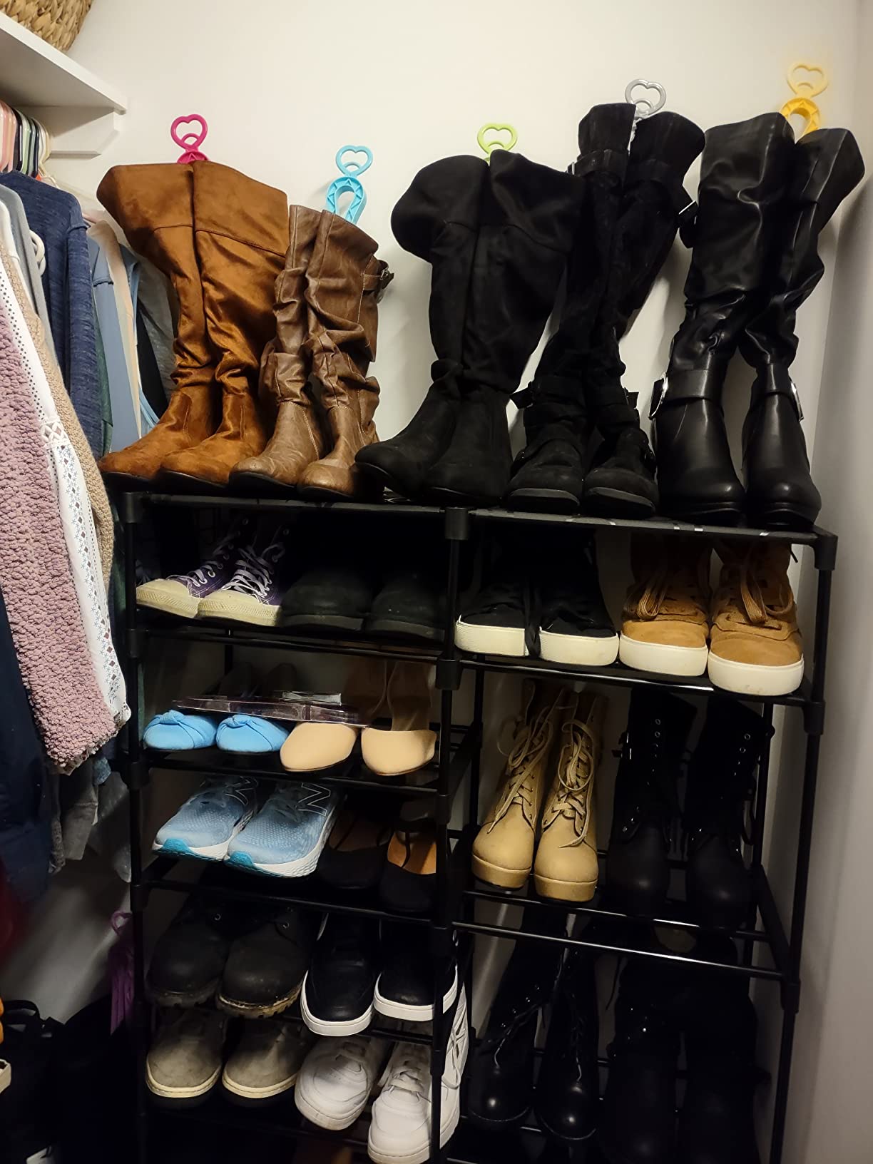 Folding Boot Stands Adjustable Boot Clips for Tall Knee High Shoes customer photo 2