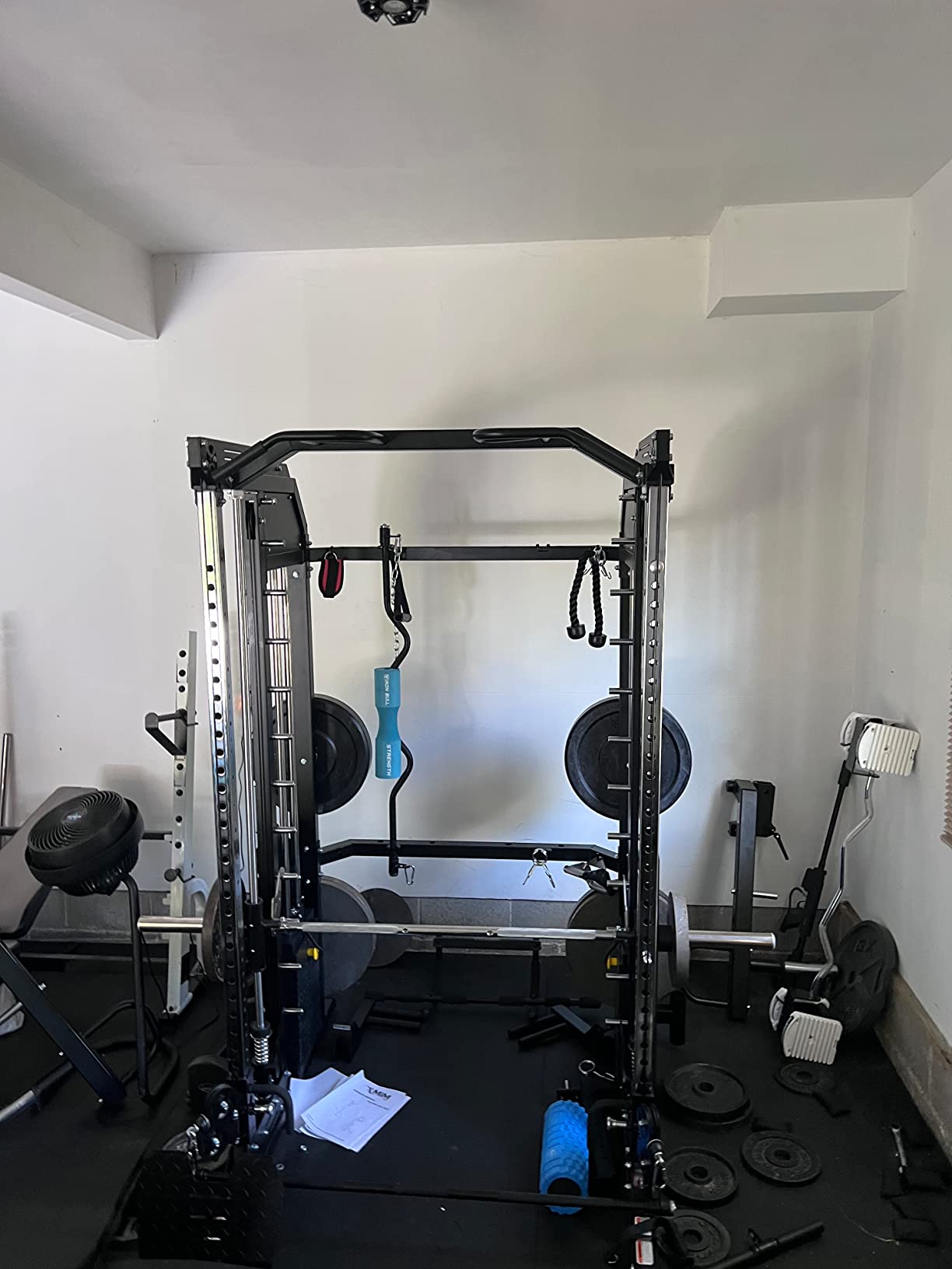 Hercules Commercial Smith Machine Functional Trainer Power Rack, All-in-One Home Gym, 400 lb Weight Stack, Adj Bench, Jammer Arms, Leg Press, Leg Extension, Arm Curl, LAT Seat, 24 Attachment customer photo 2