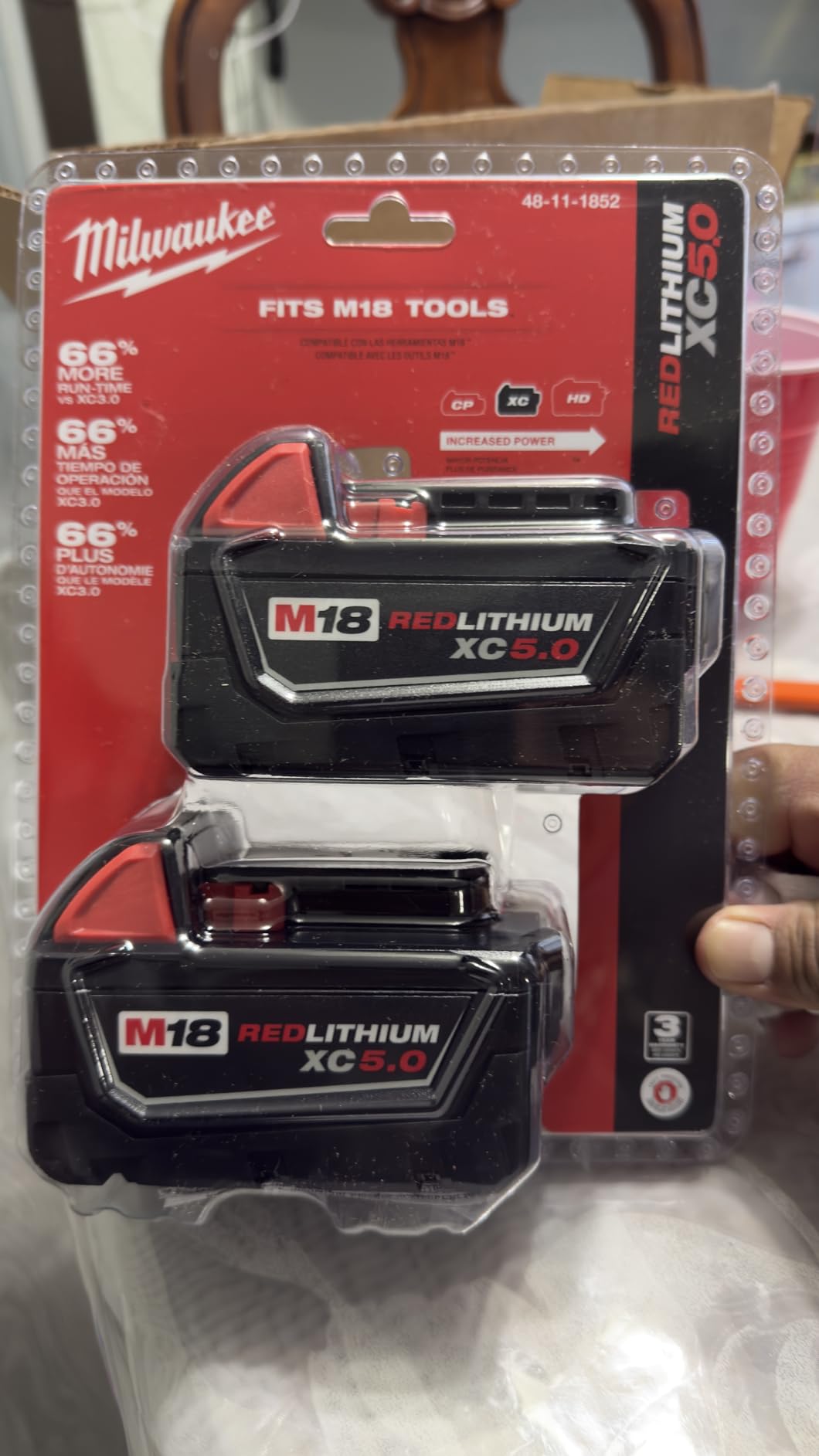 Milwaukee M18 48-11-1850 5.0 AH Batteries (2 Pack) customer photo 2