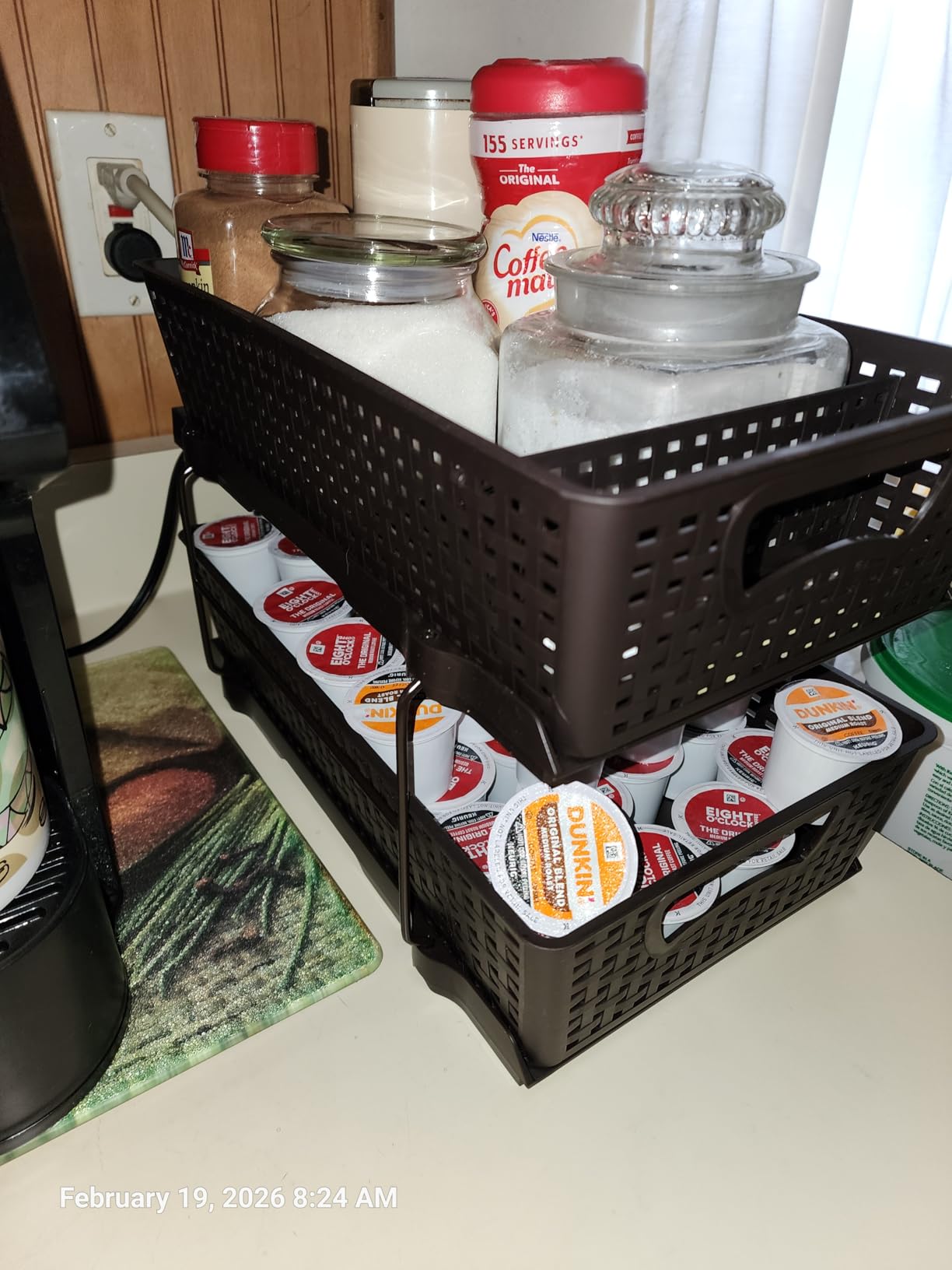 Simple Houseware 2 Tier Bathroom Organizer Tray Pull-Out Sliding Drawer, Under Sink Storage, White customer photo 2