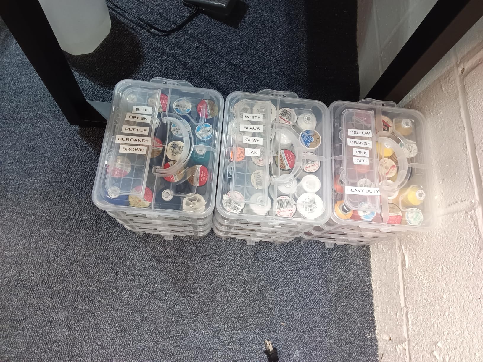 New brothread 4 Layers Stackable Clear Storage Box/Organizer for Holding 80 Spools Home Embroidery & Sewing Thread (Spool Size Requirement: Height≤2.2