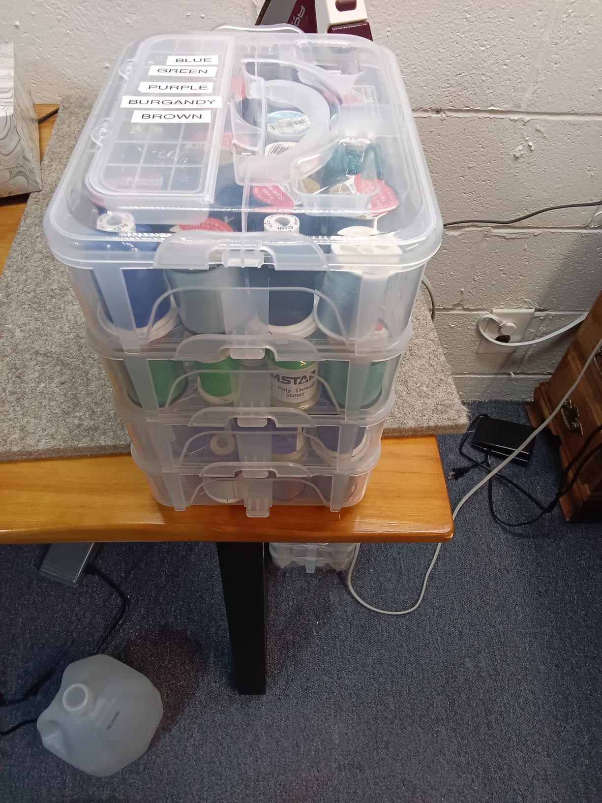 New brothread 4 Layers Stackable Clear Storage Box/Organizer for Holding 80 Spools Home Embroidery & Sewing Thread (Spool Size Requirement: Height≤2.2