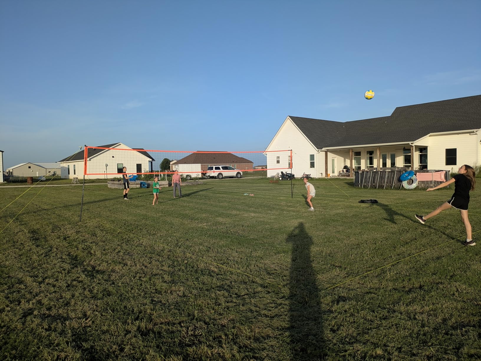 Outdoor Volleyball Net System Portable and Easy Setup Adjustable Height Poles with Volleyball, Pump, Hammer, Boundary Line, and Carry Bag for Backyard, Beach, Lawn customer photo 2