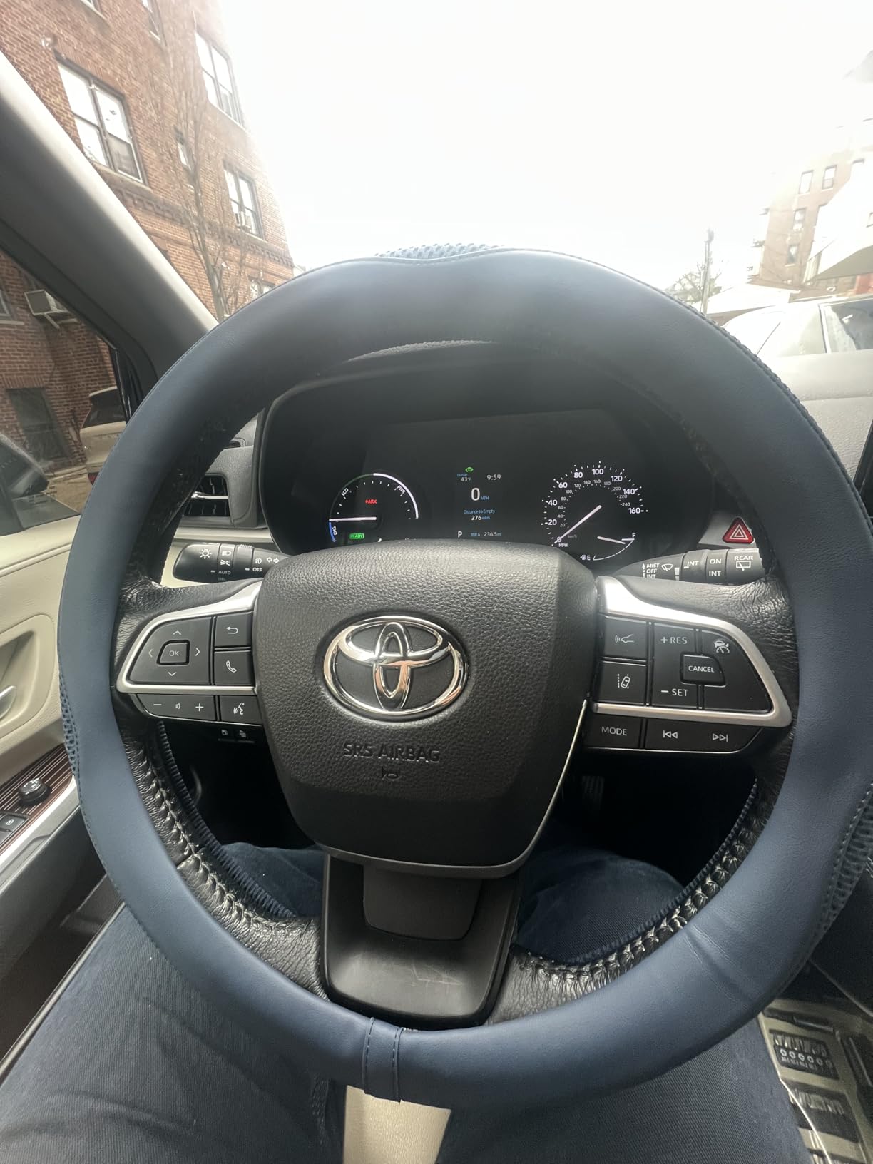 LKWLIKEI Car Steering Wheel Cover, Universal 15 inch, The Latest Microfiber Leather Breathable Technology Fabric, Non-Slip, Comfortable, Warm in Winter and Cool in Summer, Green customer photo 2