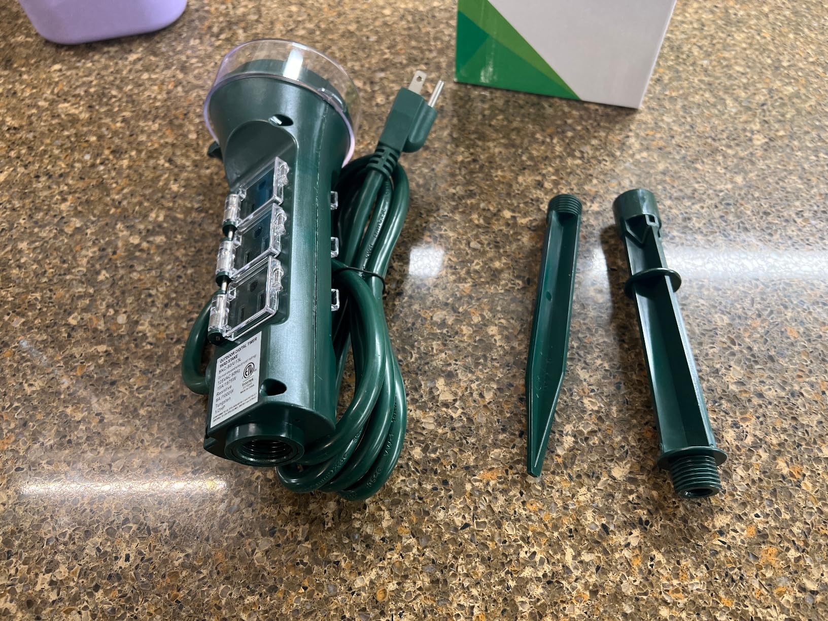 BN-LINK Outdoor 6ft Extension Cord Power Stake with 6 Outlets, Outside Power Strip with Overload Protection & Weatherproof Covers, Waterproof Yard Stake Outlets Use for Camping, Sprinkler, Party customer photo 1