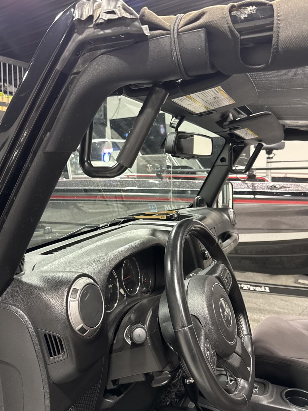 Front & Rear Grab Handle Kit Aluminum Alloy Grab Bar for 2007-2018 Jeep Wrangler JK JKU Rubicon Sport Sahara (Black) customer photo 1