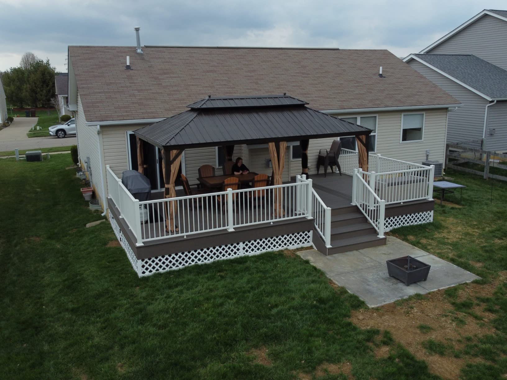 PURPLE LEAF 10' X 12' Hardtop Gazebo Canopy with Netting and Curtains for Outdoor Deck Backyard Heavy Duty Sunshade Outside Metal Patio Permanent Pavilion customer photo 1