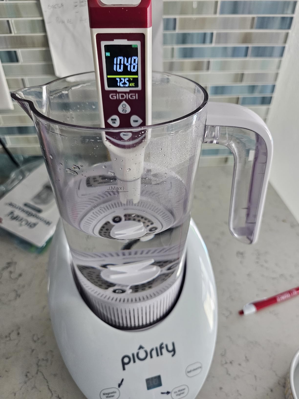 50 Oz Hydrogen Water Machine with Vortex | BPA Free Rich Hydrogen Water Generator with SPE/PEM Technology | Hydrogen Water Pitcher Filtered with Calcium Sulfite | Structured Water customer photo 1