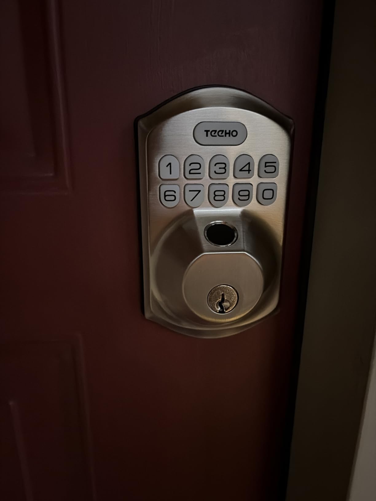 TEEHO TE002 Fingerprint Door Lock - Keyless Entry Electronic Keypad Deadbolt with 2 Backup Keys - Auto Lock - Easy Installation - Smart Locks for Front Door - Matte Black customer photo 1