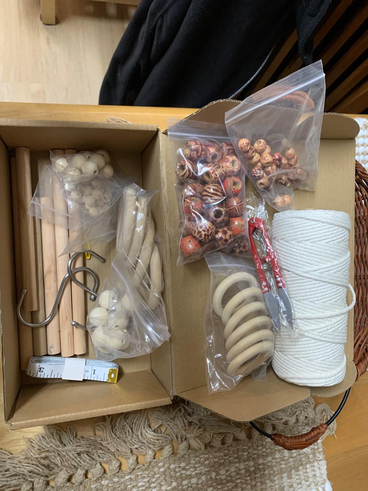 Hdviai 121Pcs Macrame Kit, Macrame Supplies 3mm x 109Yards Macrame Cord for Macrame Kits for Adults Beginners, with Accessories Like 100Pcs Beads and 10Pcs Wooden Rings for Macrame Plant Hanger Kit customer photo 1