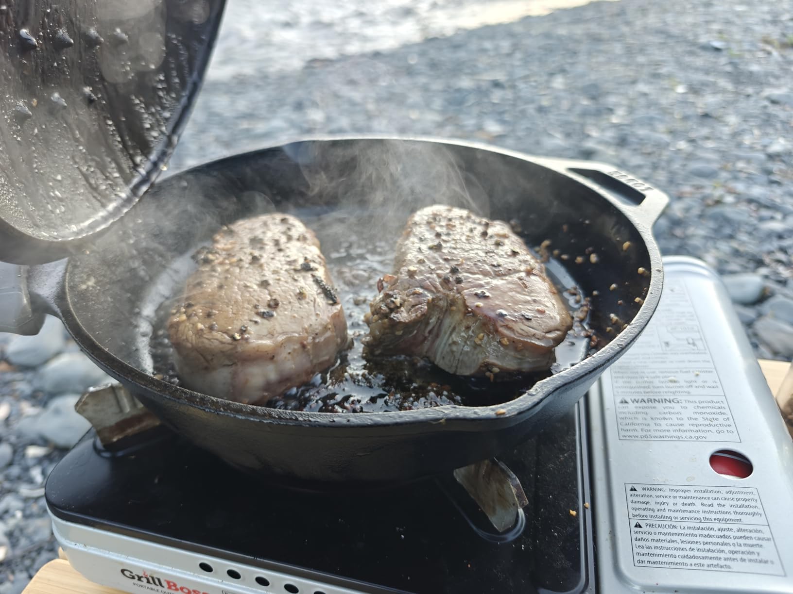 Grill Boss Dual Fuel Camp Stove - 12,000 BTU Butane & Propane Portable Stoves for Camping, Emergencies, BBQ, Hiking & Backpacking - Double Wind Guard, Instant Piezo Ignition System - 90057 customer photo 1