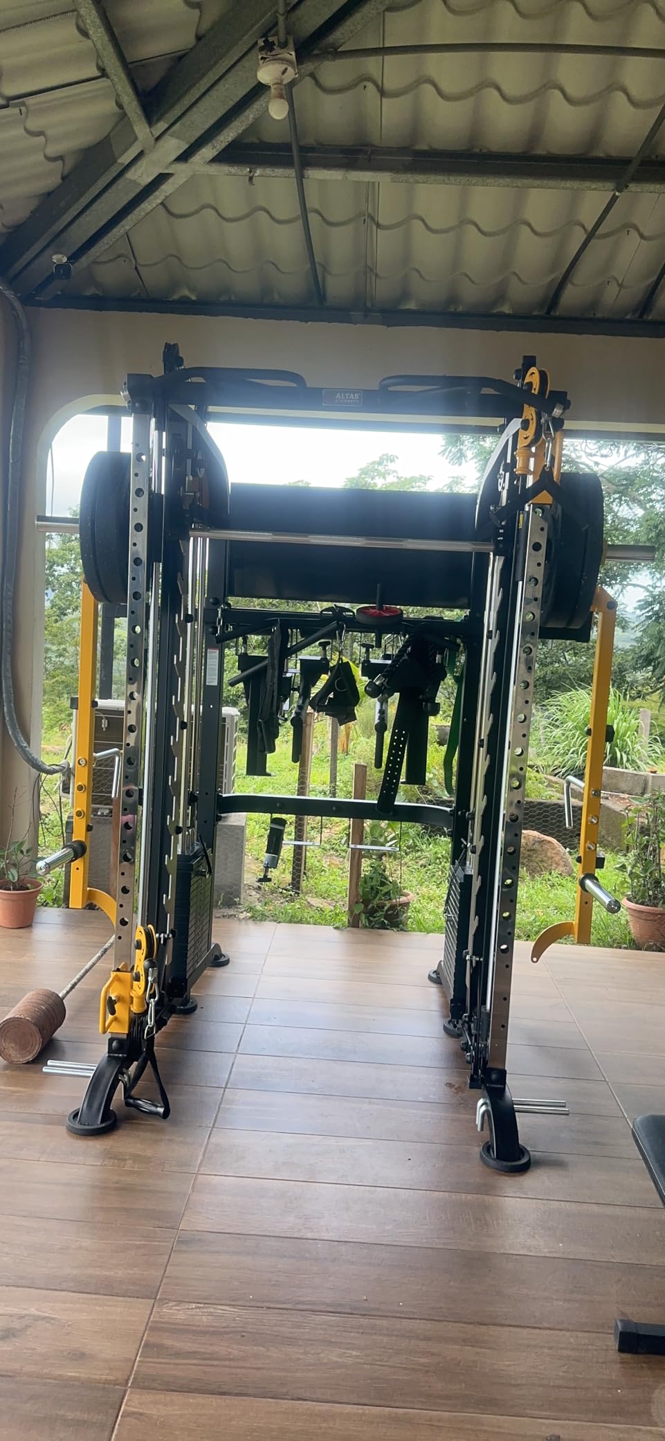 3061B Smith Machine with Adjustable Lever Arms, 2:1 Pulley Ratio All-in-One Home Gym System, Commercial Grade Squat Rack with Dual 440lbs Weight Stacks & Attachment (Safe Solo Training) customer photo 2