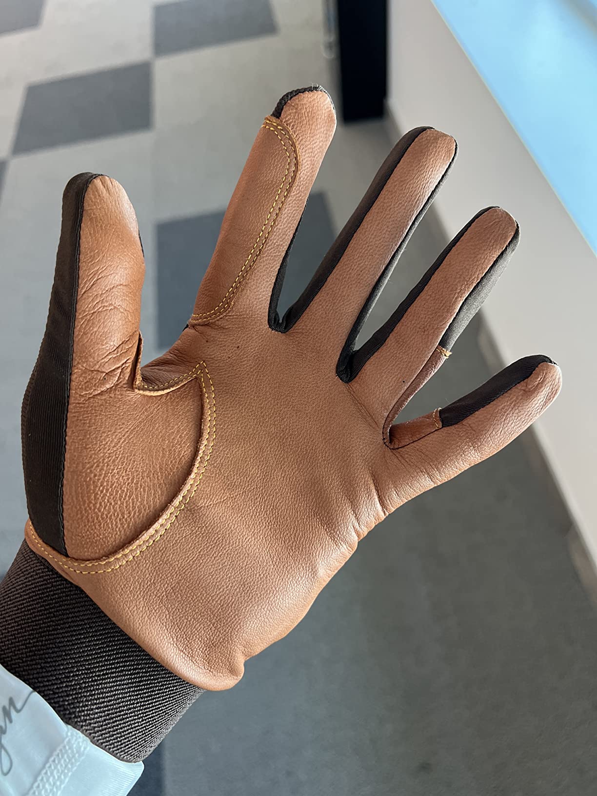 Equestrian Riding Gloves - Genuine Goatskin Palm, Double-Layer Leather Fingers, Hook & Loop Wrist customer photo 2