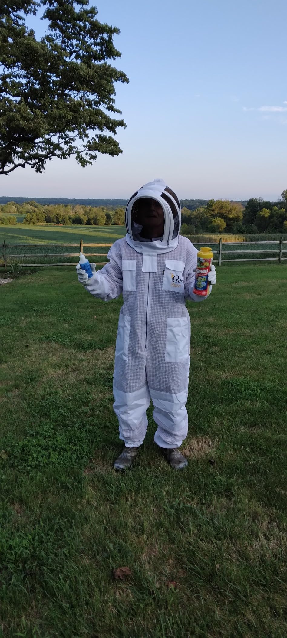 3 Layer Bee Suit With Fencing Veil And One Pair Gloves Ventilated Sting Proof Beekeeping Suit For Beekeepers customer photo 1