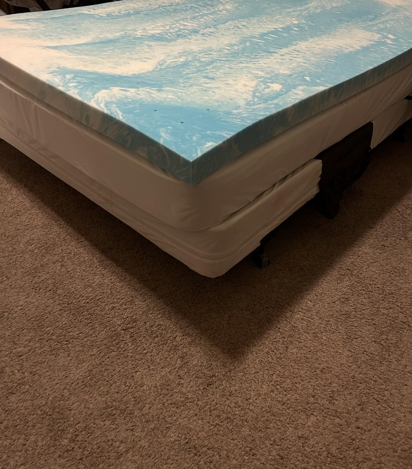 EGO Topper 3 Inch Queen Memory Foam Mattress Topper, Gel Foam Mattress Topper for Pressure Relief, Ventilated Design Bed Topper in a Box, CertiPUR-US Certified, 60