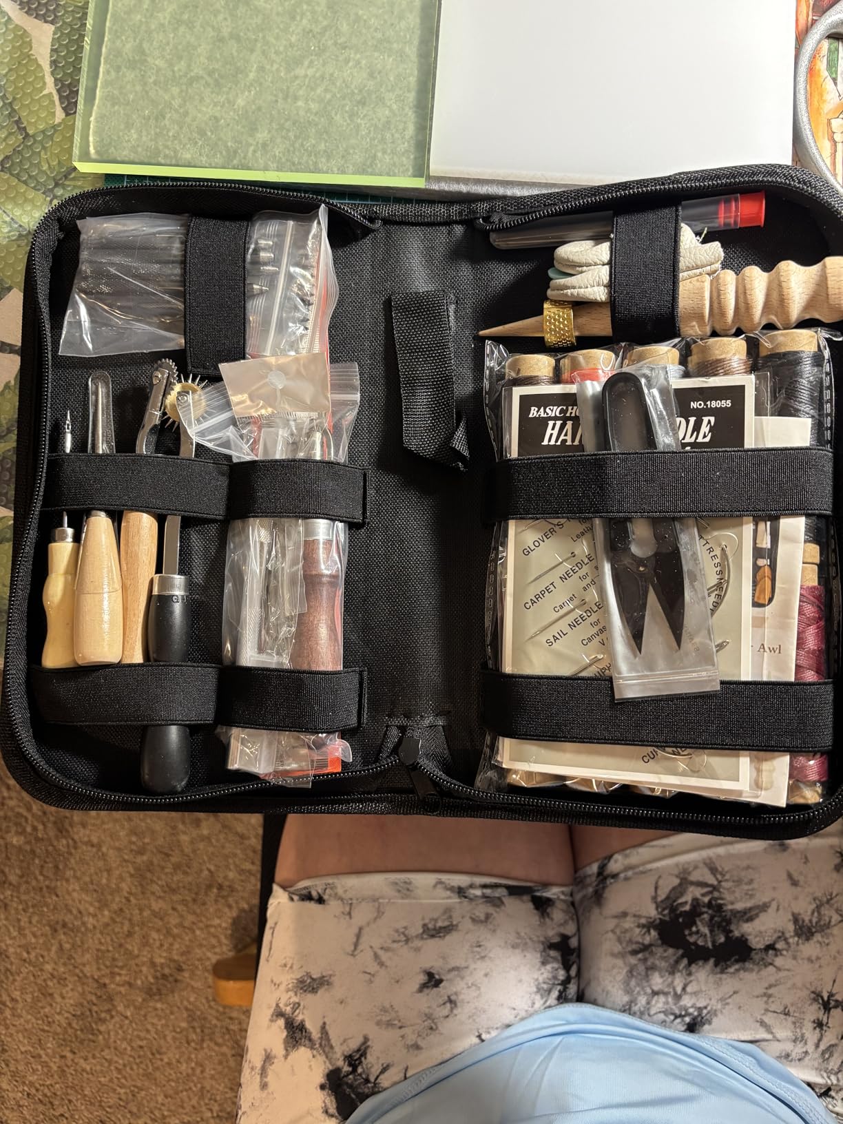 PLANTIONAL Leather Working Tools for Beginners: Professional Leather Craft Kit with Waxed Thread Groover Awl Stitching Punch for Leathercraft Adults Gifts 02 customer photo 1