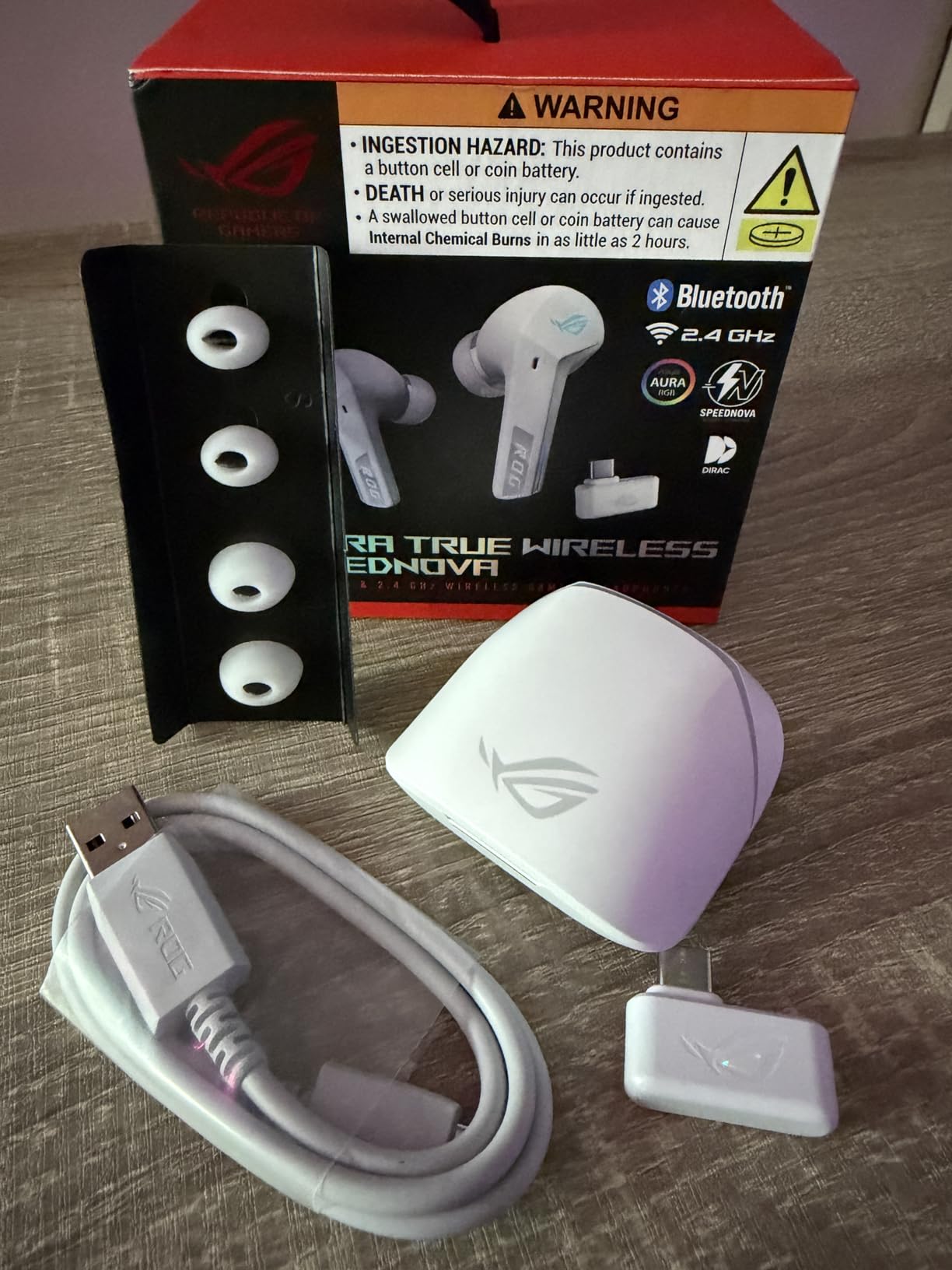 ASUS ROG Cetra True Wireless Gaming Earbuds - Bluetooth, Low-Latency, ANC Noise Cancelling, Touch Control, IPX4 Water Resistant, 27Hr Battery, Wireless Charging, for PC, Mobile, Switch, Ally/X - Black customer photo 1