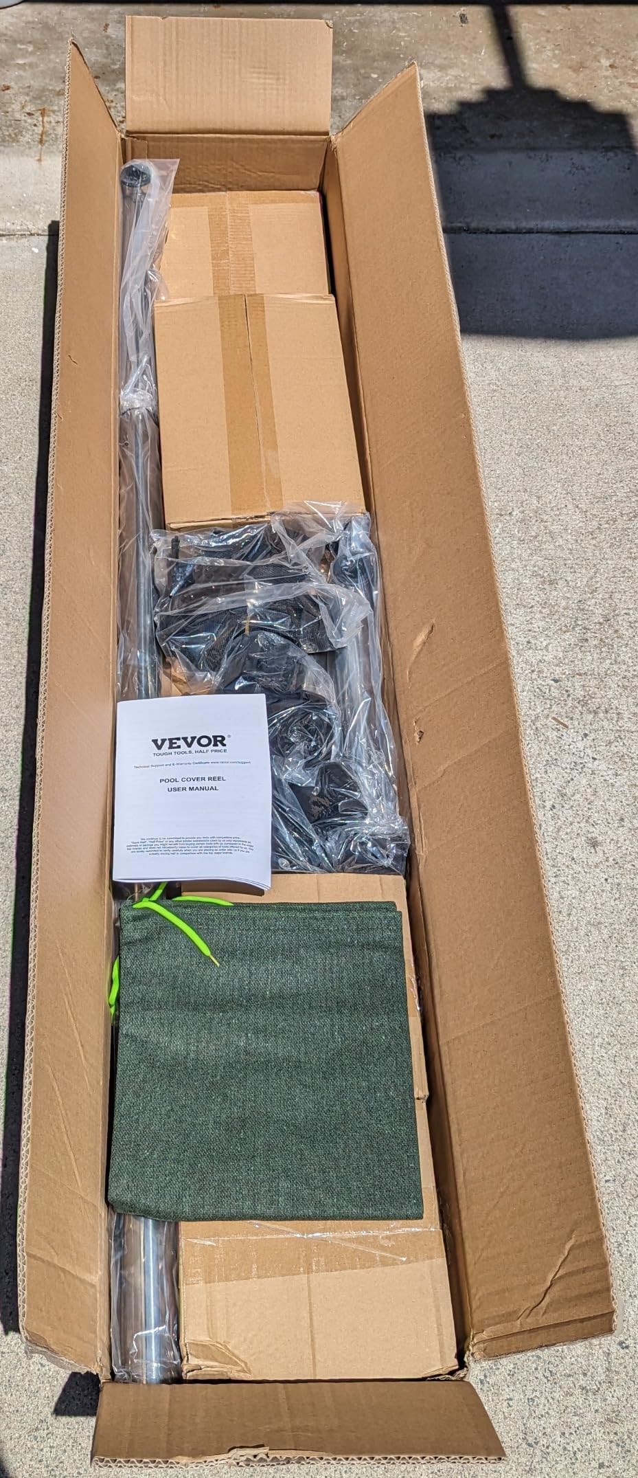 Aluminum Solar Swimming Inground Pool Cover Reel Set (14FT, Blue) customer photo 2