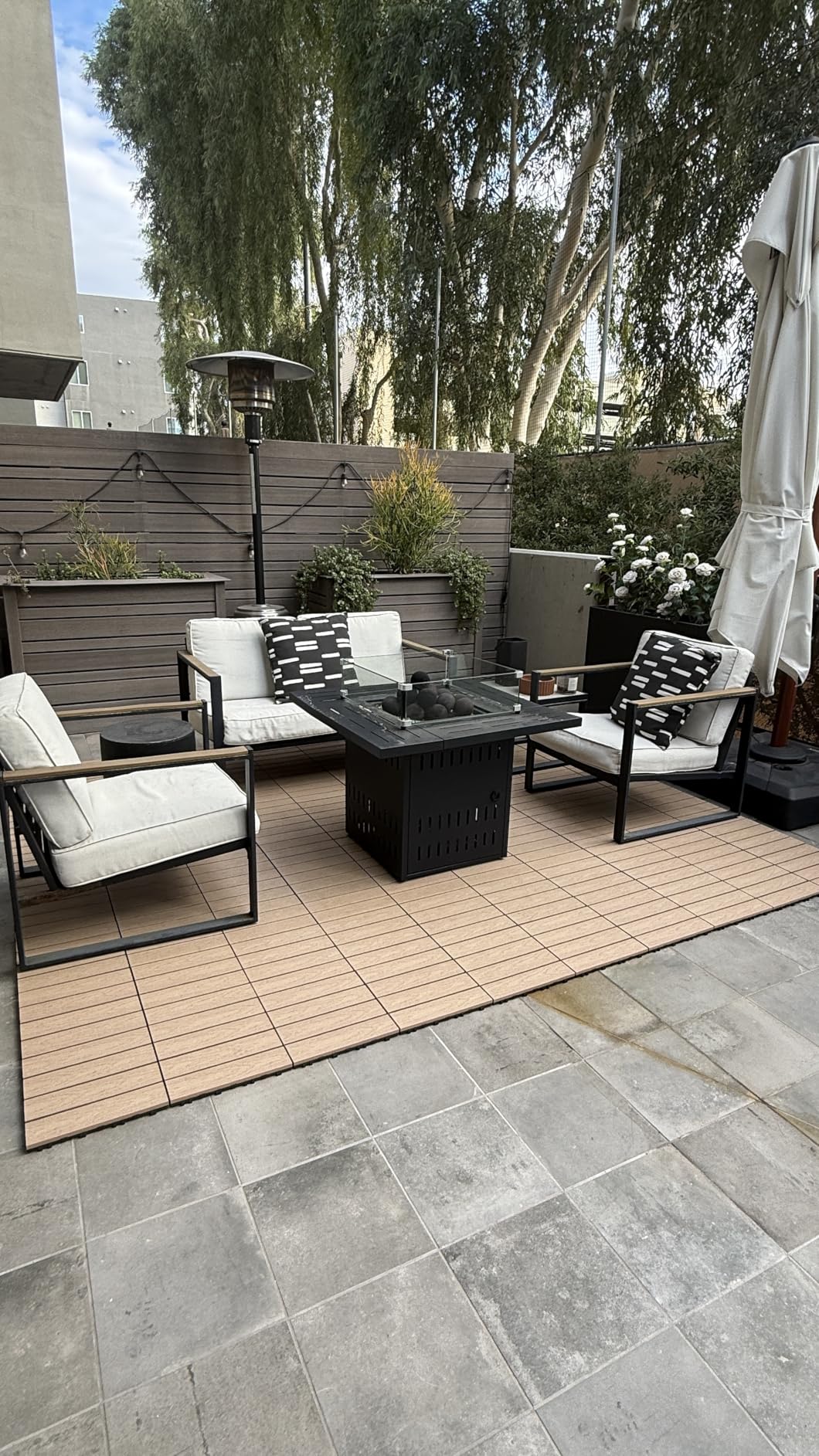 NewTechWood UltraShield Naturale 1 ft. x 1 ft. Quick Deck Outdoor Composite Deck Tile in Icelandic Smoke White (10 sq. ft. per Box) customer photo 1