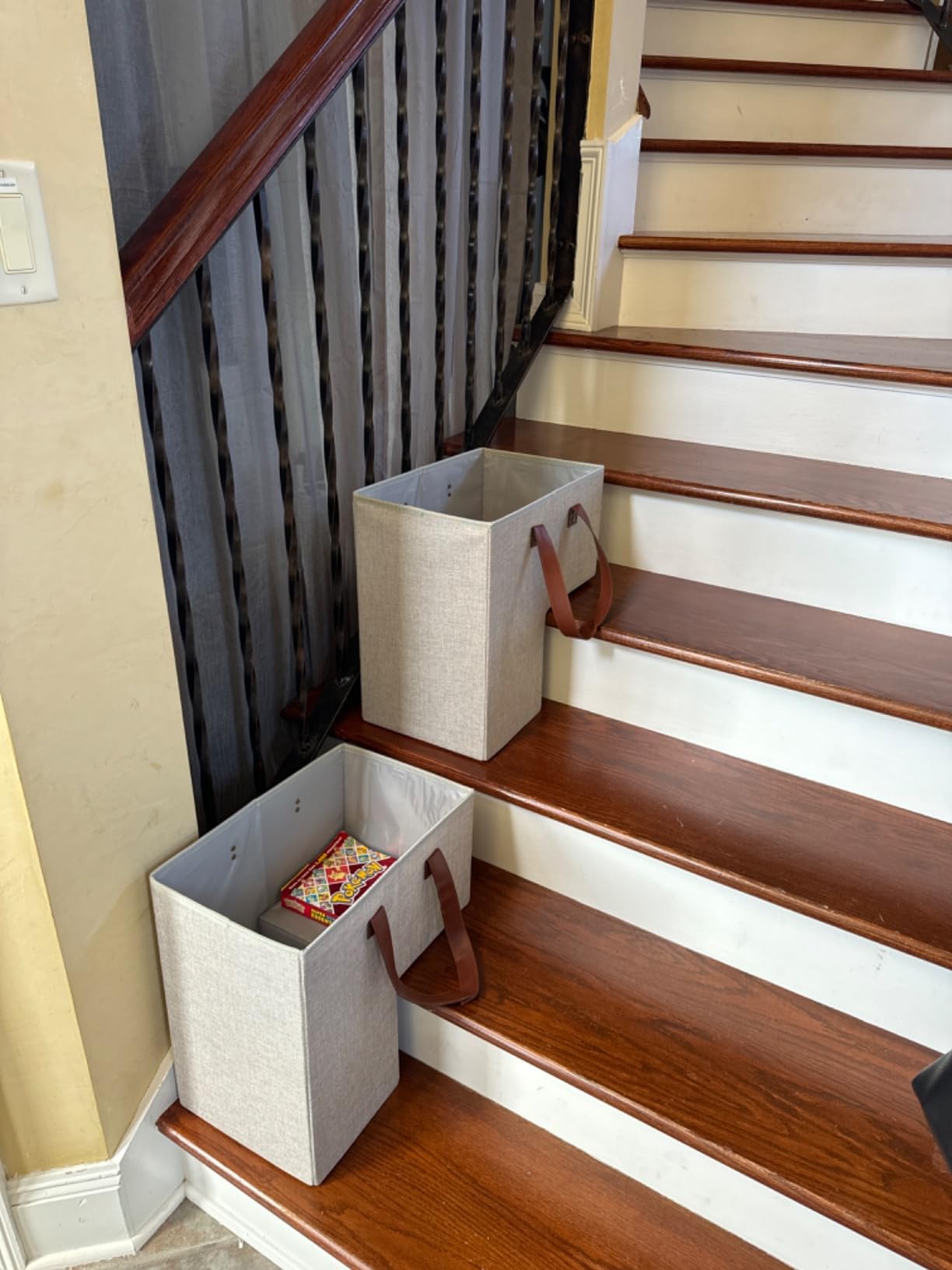 SAM AND MABEL Stair Baskets for Carpeted and Wooden Stairs - 16