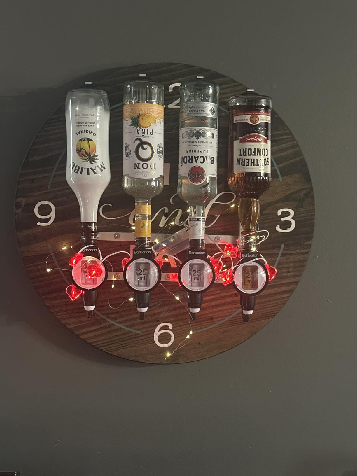 Barbarian Liquor Dispenser For Home Bar 3/4/6 Bottle Wall Mounted - Bar Butler Shot Measure Bracket Alcohol Wine Upside Down Drink Jigger Optics customer photo 1