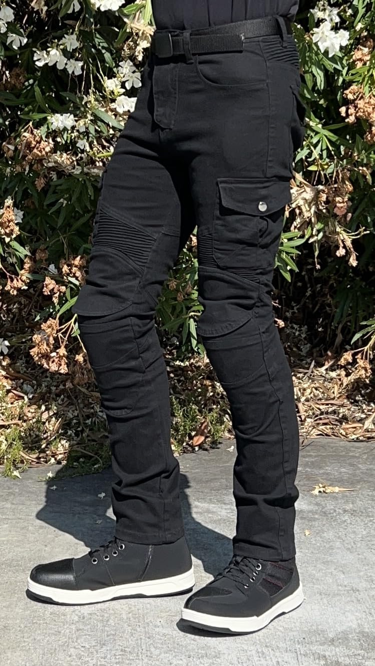 Motorcycle Pants for Men with CE Level 2 Armor, Protective Riding Jeans, Durable Stretch Denim for Adventure & All Season customer photo 1