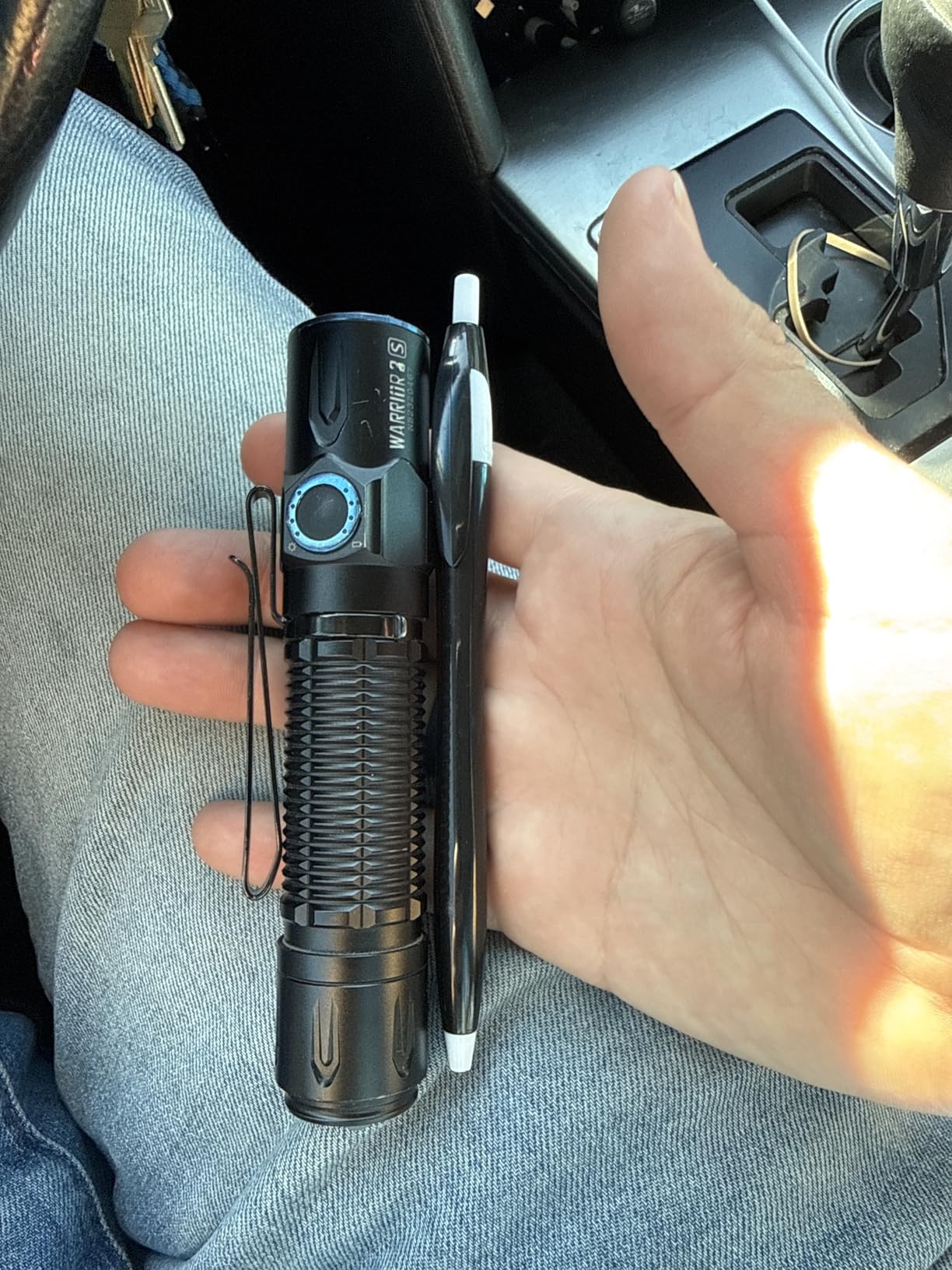 OLIGHT Warrior 3S 2300 Lumens Rechargeable Tactical Flashlight, Compact Dual-Switches LED Bright Light with Proximity Sensor, Powered by Customized Battery for Emergency and Searching (Black) customer photo 1