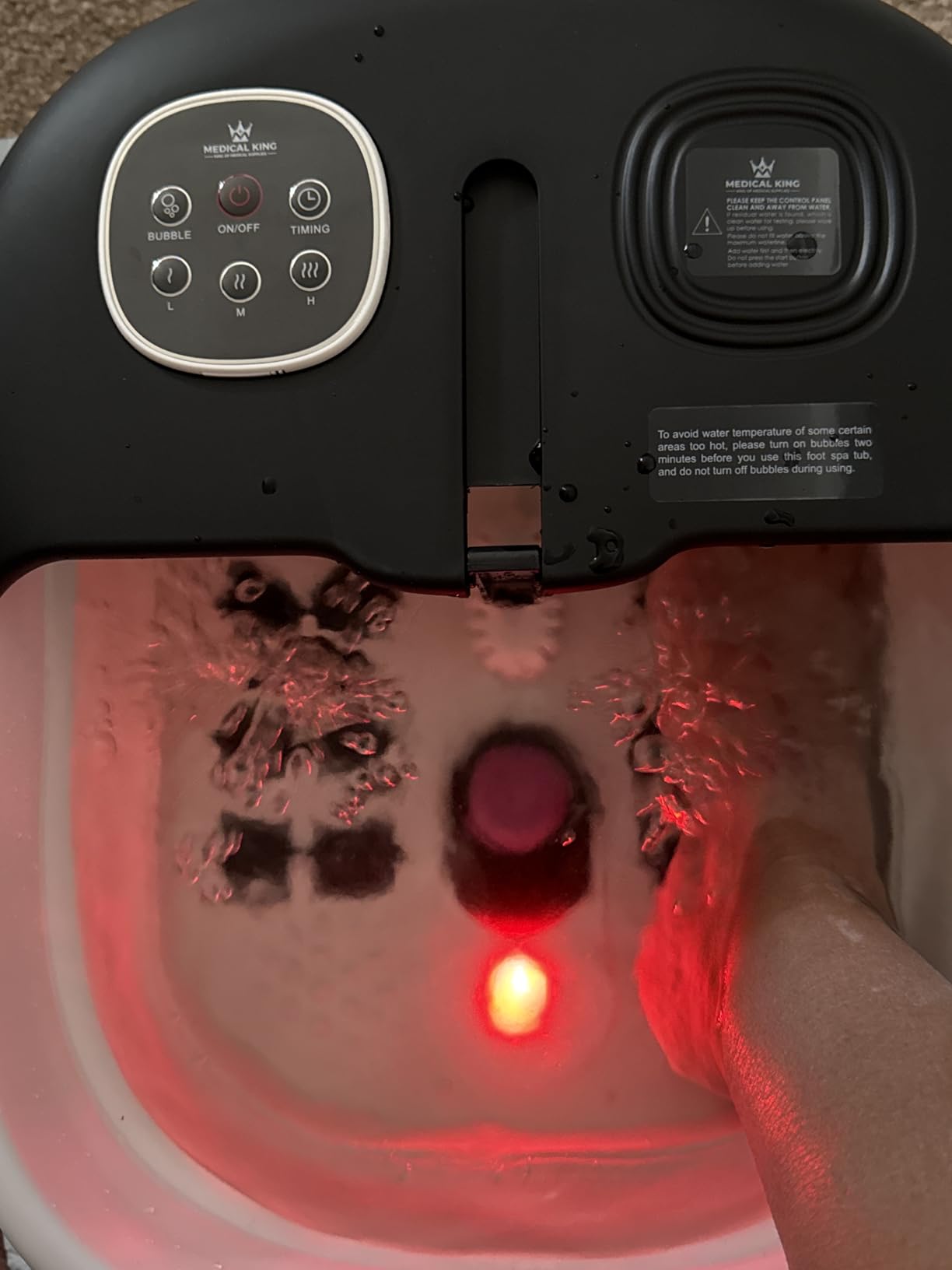 Medical king Foot Spa with Heat and Massage and Jets Includes A Remote Control A Pumice Stone Collapsible Massager with Bubbles and Vibration customer photo 1